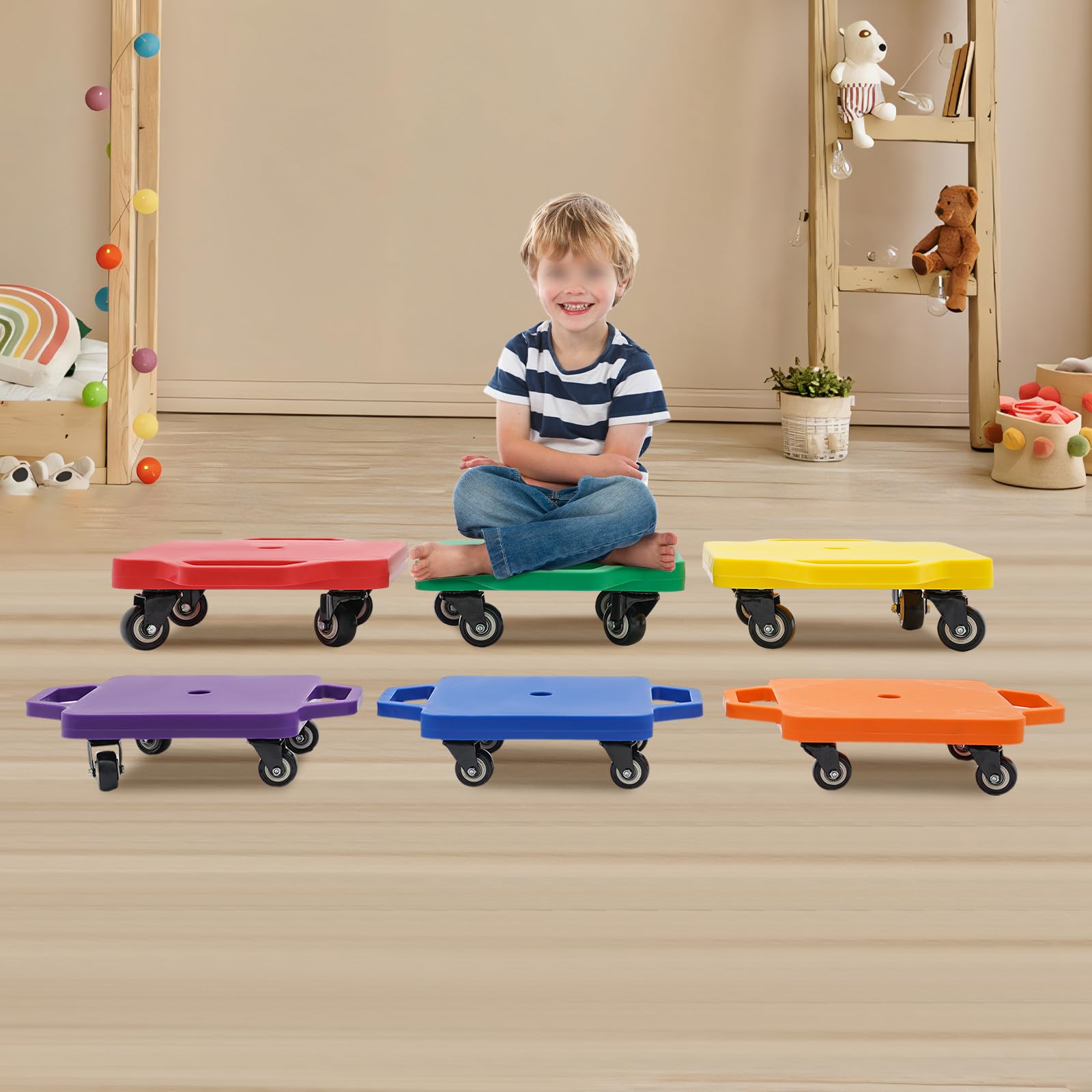 Scooter Board per bambini, in plastica, per il tempo libero, per l'equilibrio e la coordinazione, favorisce il divertimento e il movimento per la casa o la palestra