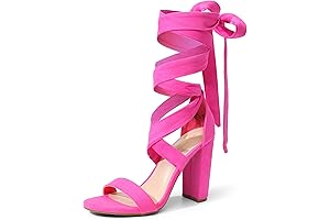 Women's Ravishing Hot Pink Lace-Up Heels