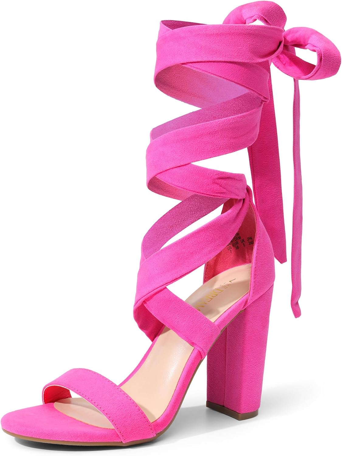 DREAM PAIRS Women’s High Heels Lace Up Chunky Block Heels Strappy Sexy Open Toe Heels Pumps Sandals