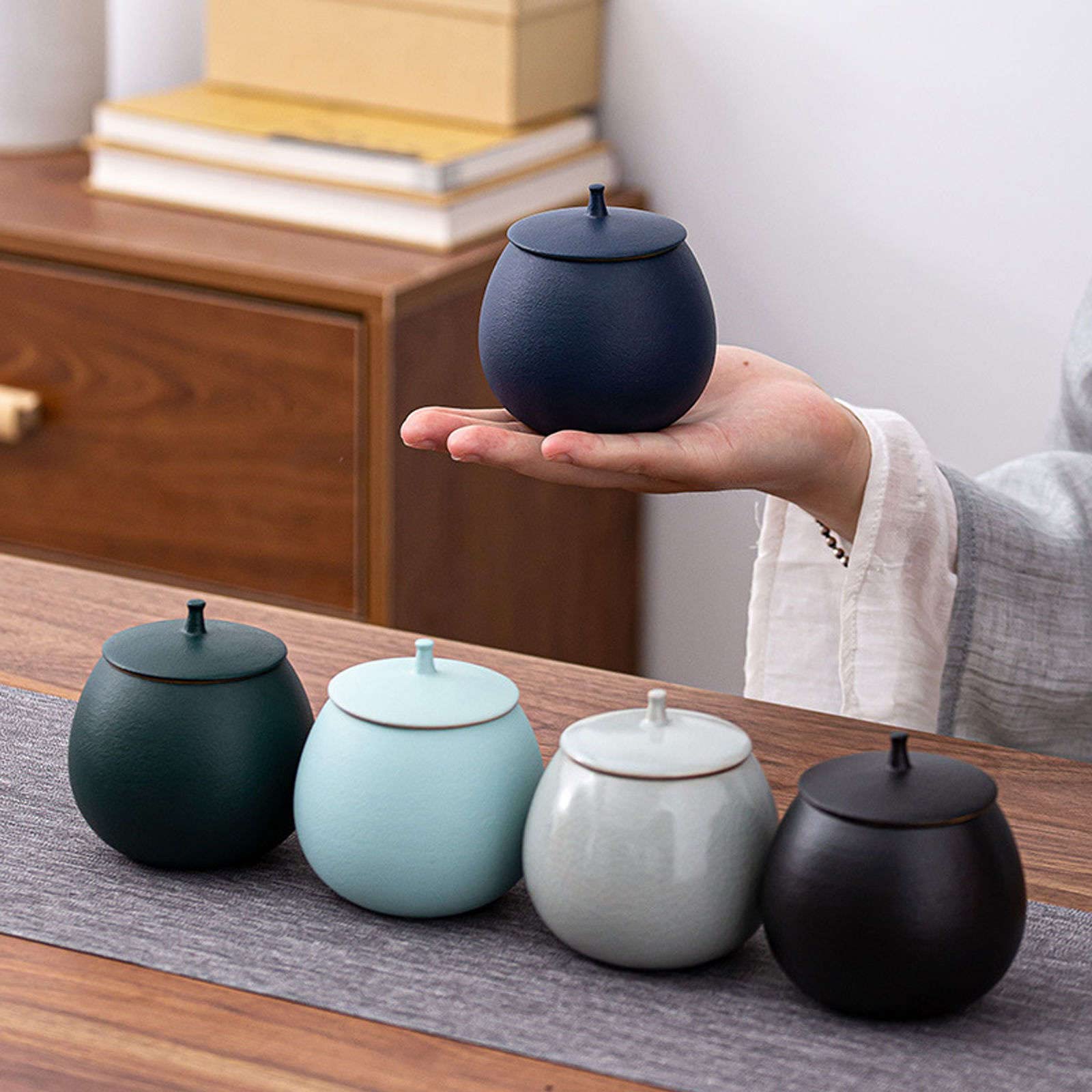Marineblaues Kaffeedosen-Set – stilvolle Aufbewahrung für Frühstück, Nachmittagstee und Backutensilien – langlebige Schalen für Mehl und andere trockene Waren