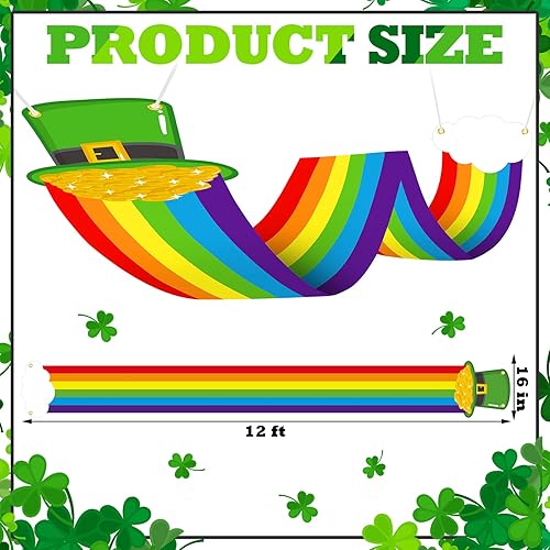 Miniatura 4 de Decoración de techo arcoíris del día de San Patricio decoración de techo con sombrero de duende decoración de techo colgante de nube arcoíris con