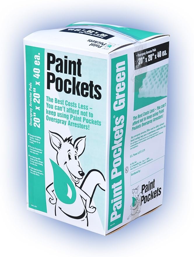 20 x 20 Paint Pockets GREEN Overspray Arrestor 40 Pack