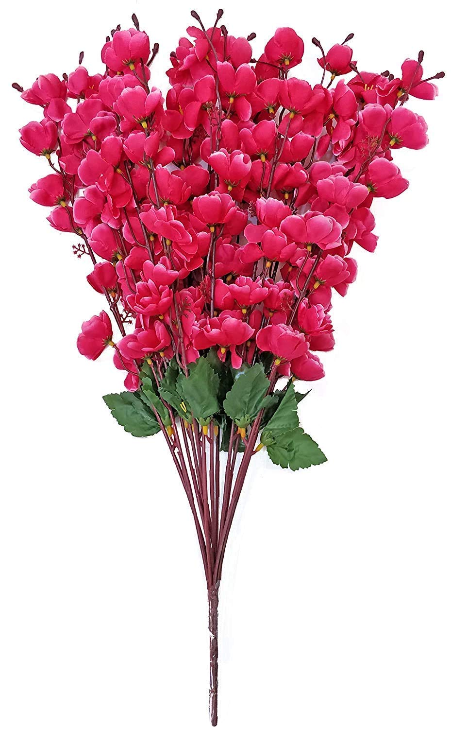 Well Art GalleryArtificial Synthetic Orchid Flowers Blossom Realistic Natural Look Faux Flower Bunch for Vase Home Office Decoration 9 Sticks (Pink)