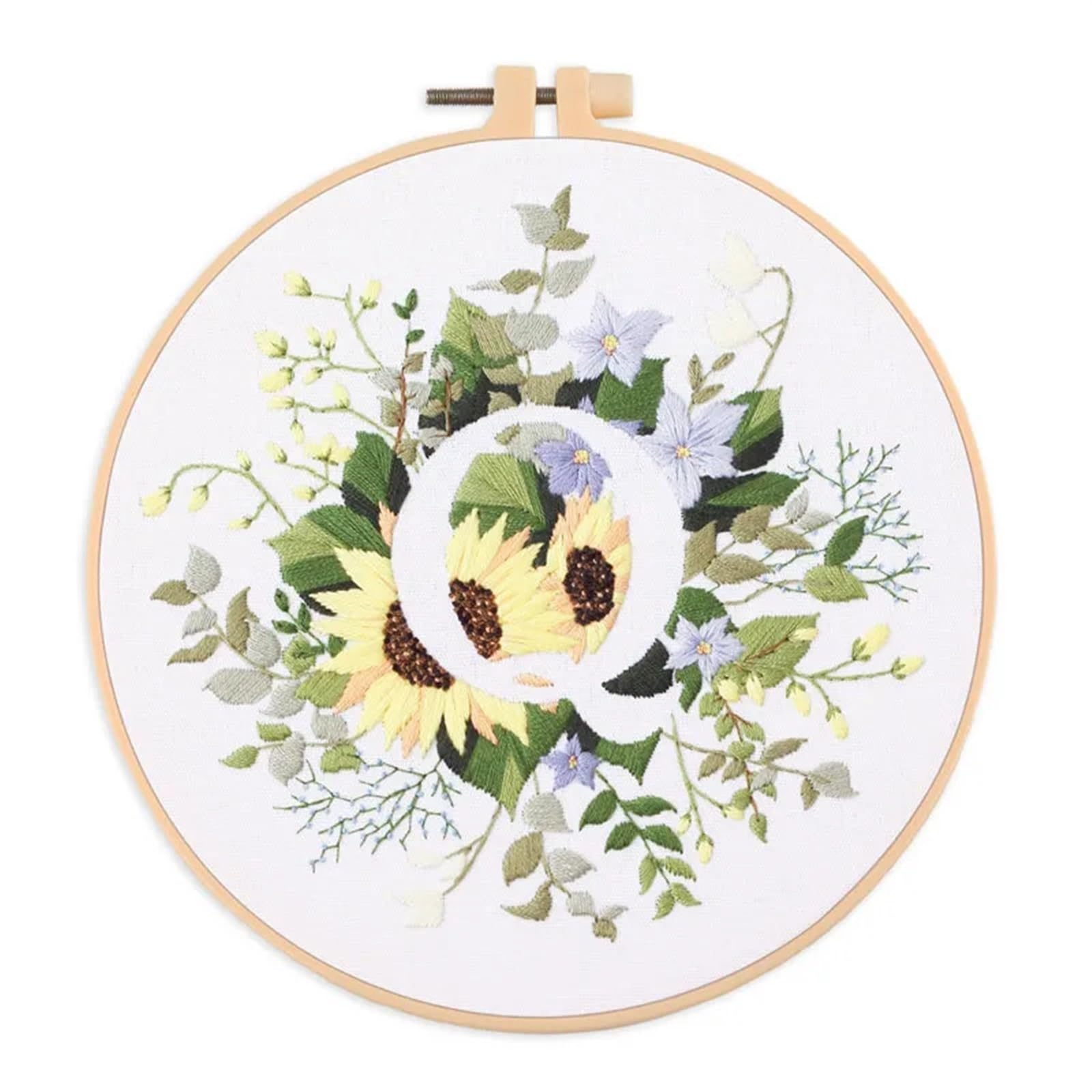 LKLNKVL embroidery, Embroidery Kit， For Beginner And Adults Starter Kit(Color Q,With 20cm hoop)