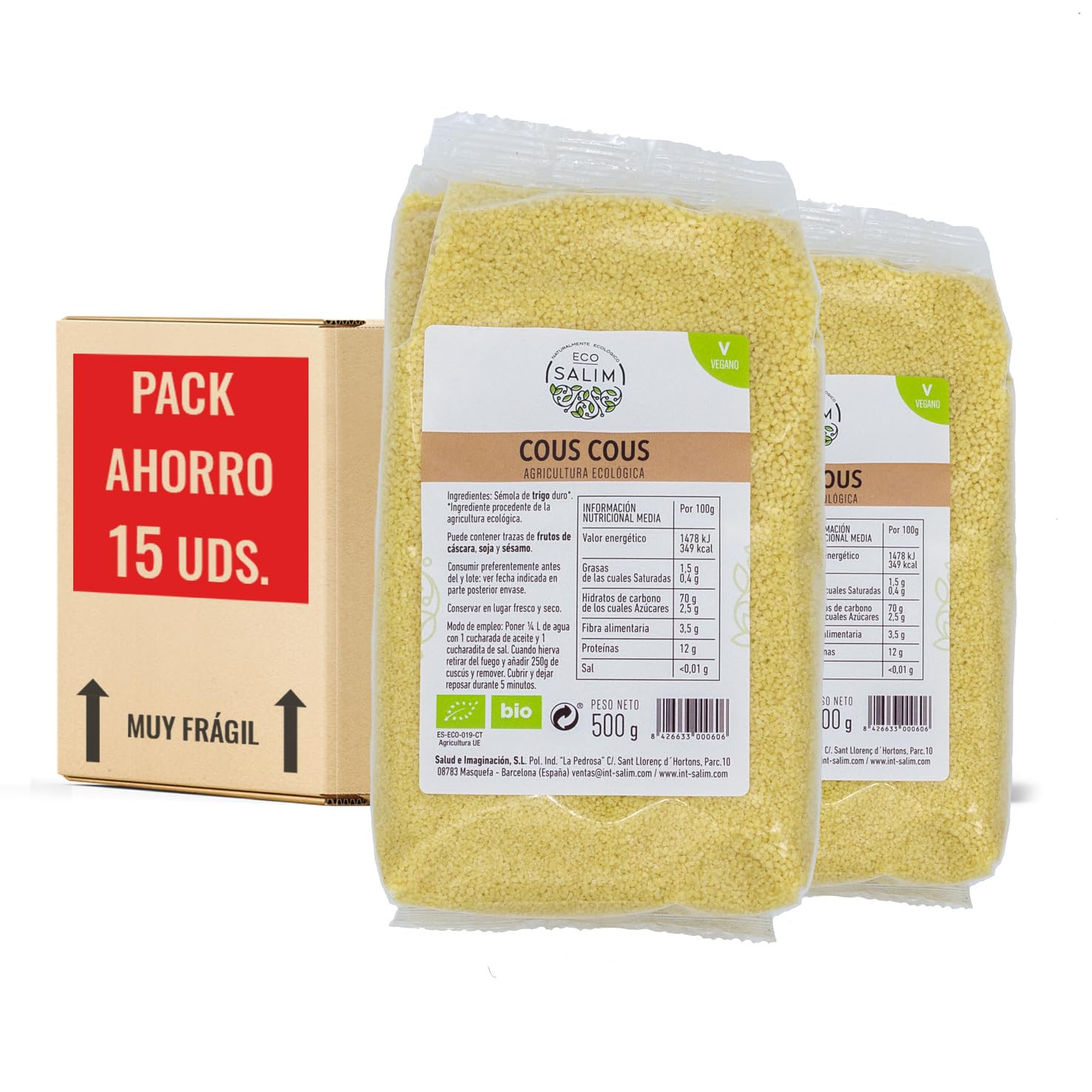 ECO SALIM - CUSCUS BLANCO BIO PACK 15 UDS.