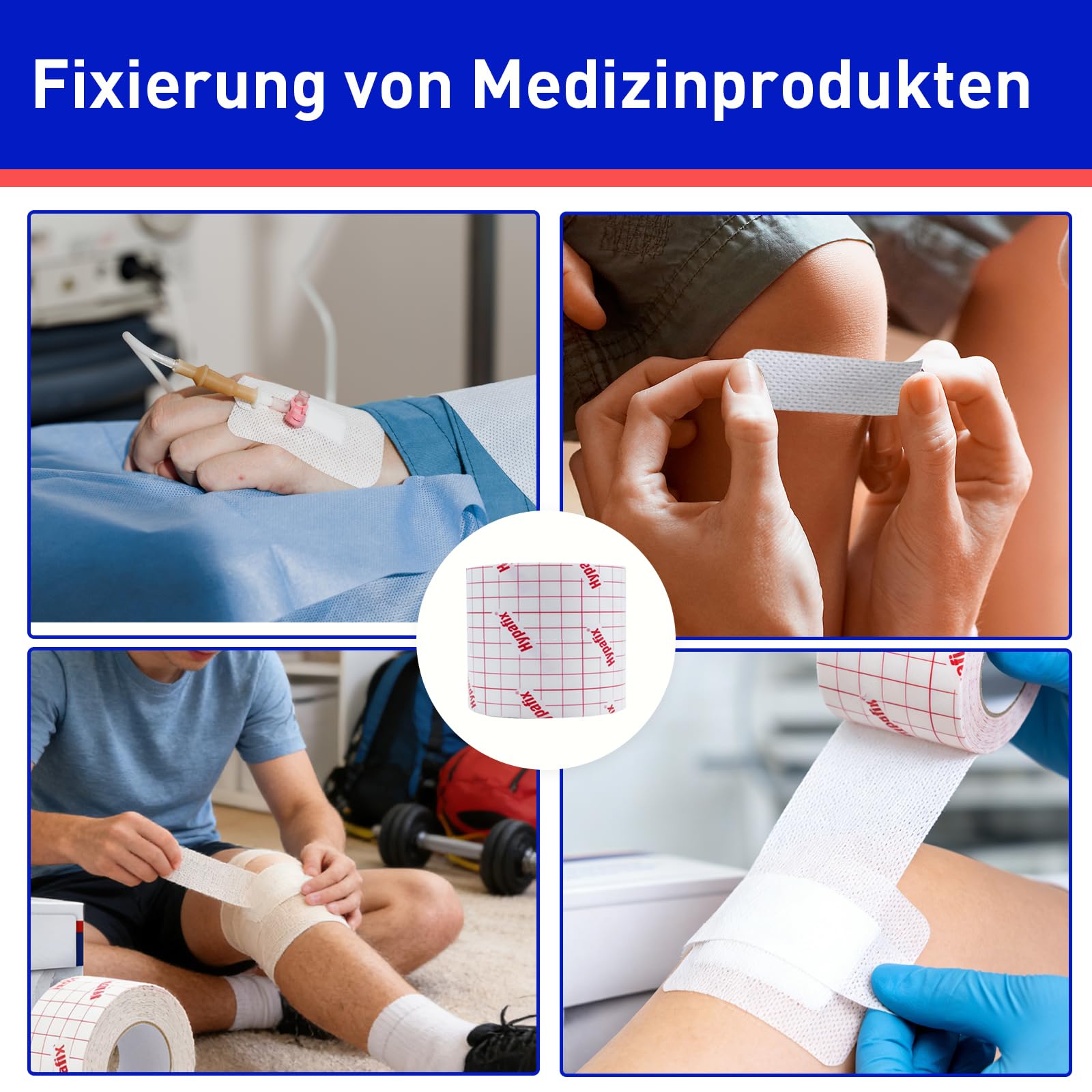 Hypafix Fixomull stretch Leukoplast, Verbandfixierung Pflaster 10cm x 10m, Medizinisches Klebeband Bandage Wundverband, Heftpflaster Rolle skin sensitive, Wunde Pflaster 1Rolle