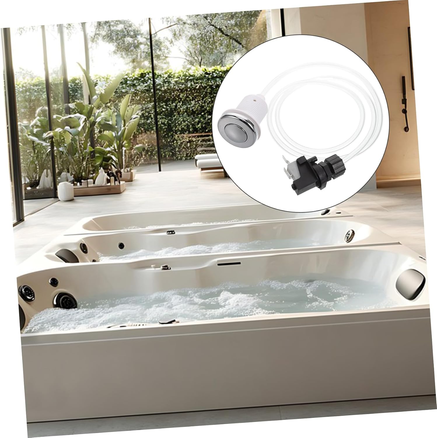 LOLIPPYY Garbage Disposal Air Switch for Spa Bathtub Pneumatic Push Button Easy Off Control Accessory