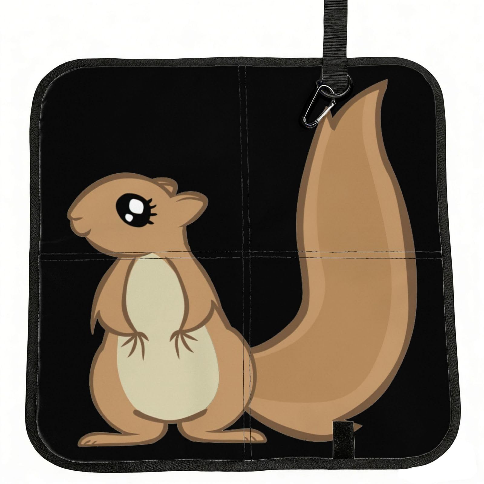 SDEGTHO cartoon squirrel Printed Foldable Seat Pad with Closure, Lightweight Cushion for Airplane Travel Camping