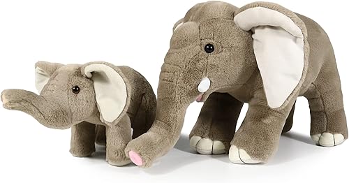 Miniatura 6 de Ice King Bear Juego de animales de peluche para mamá y bebé, animales salvajes del zoológico (Rhino)