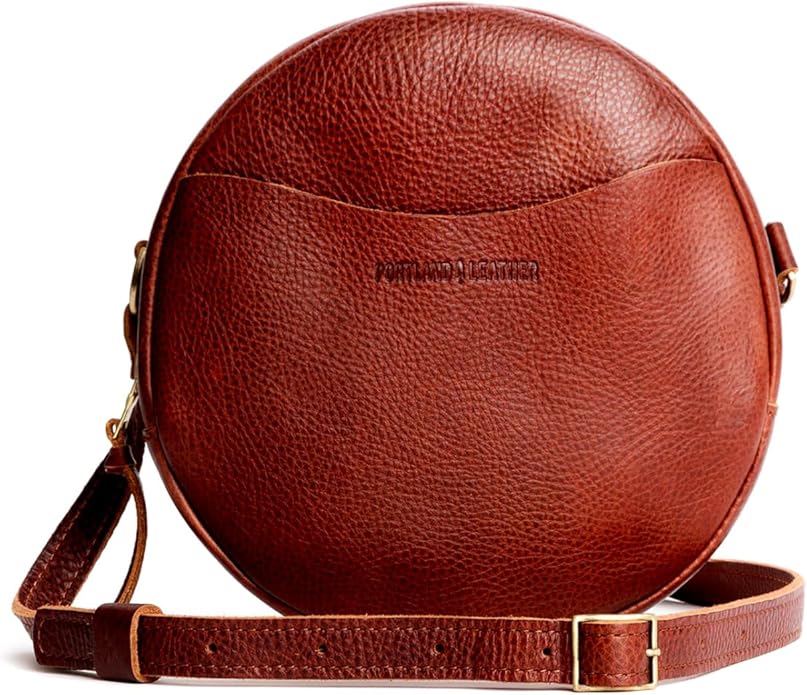 Portland Leather Goods Circle Crossbody Bag for Women – Han…