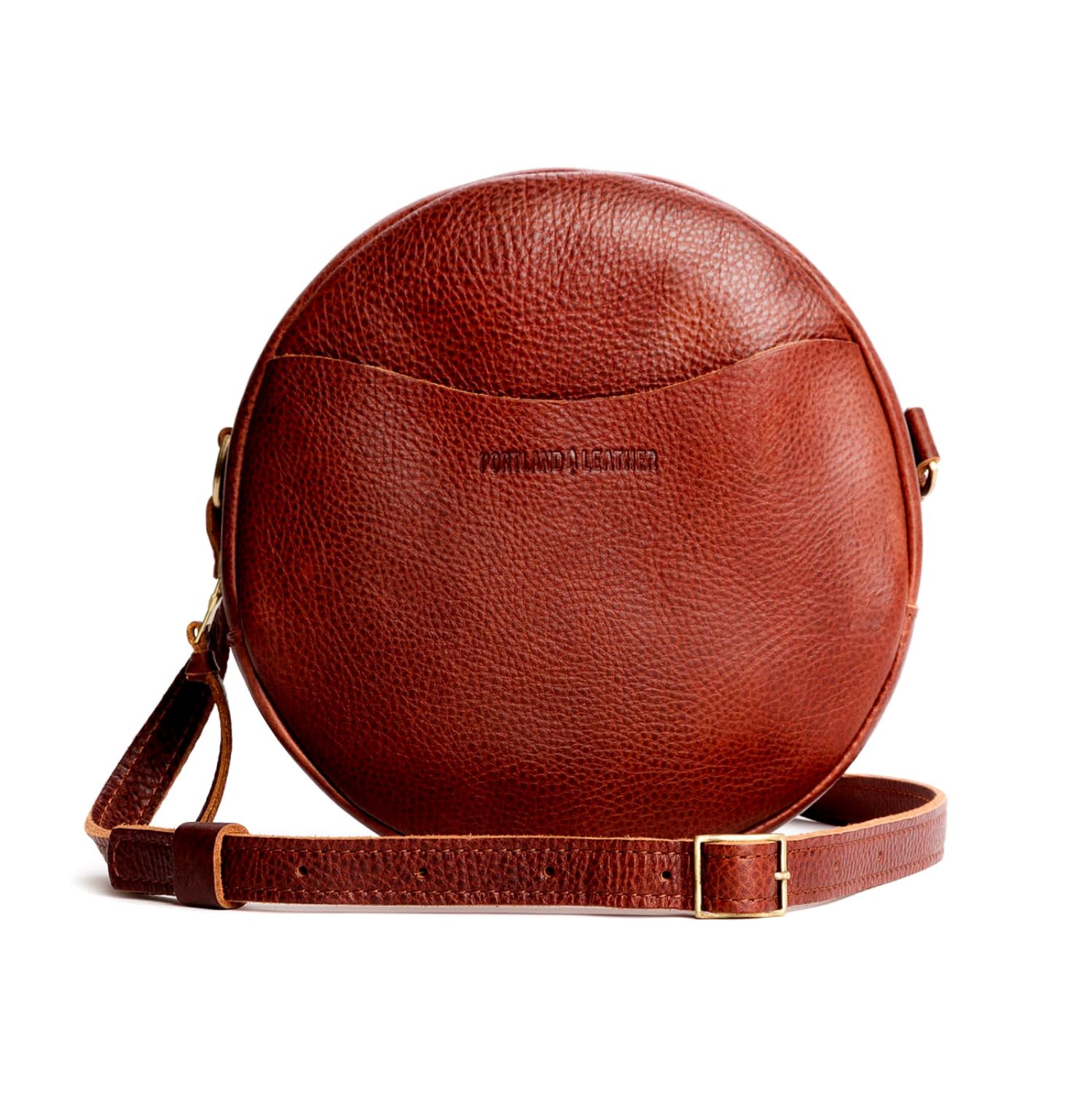 Portland Leather Goods Circle Crossbody Bag for Women – Handmade from the Finest Full-Grain Hides