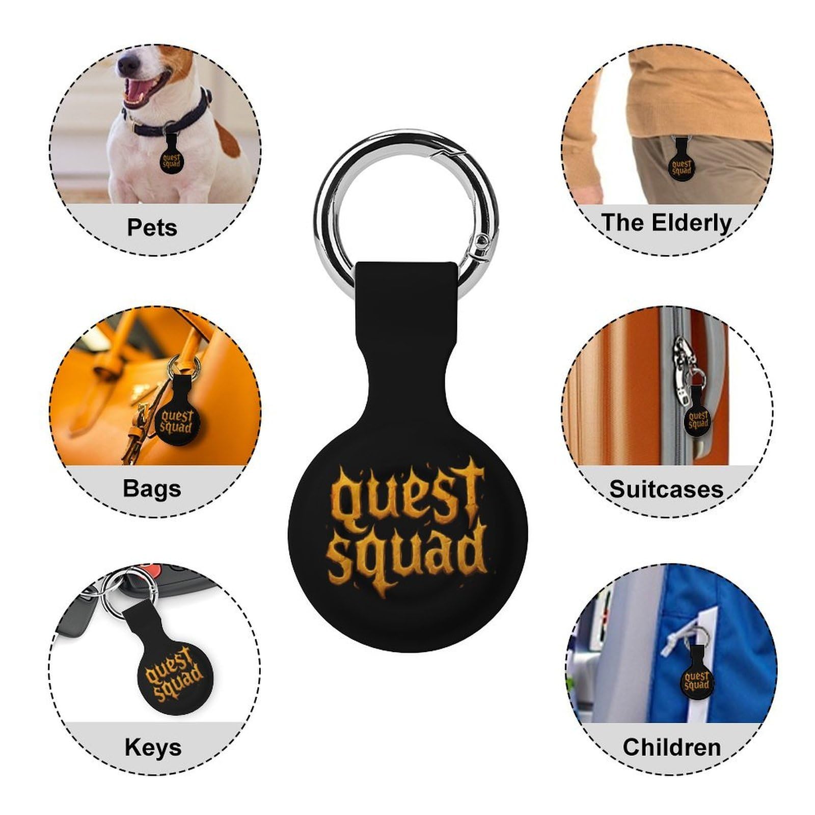 Quest Squad Kompatibel mit Airtag GPS-Hüllen, 4 Stück