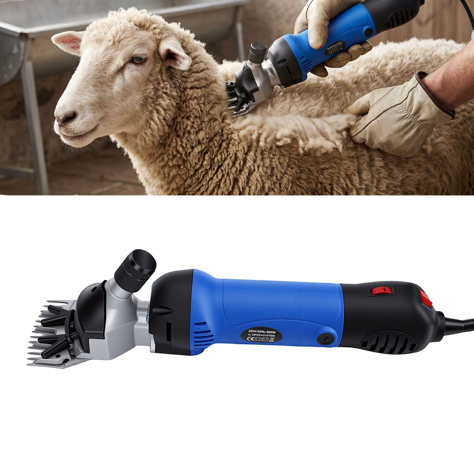 Tosatrice per Pecore Elettrica 690 W, 24000 Giri/min per (Spina