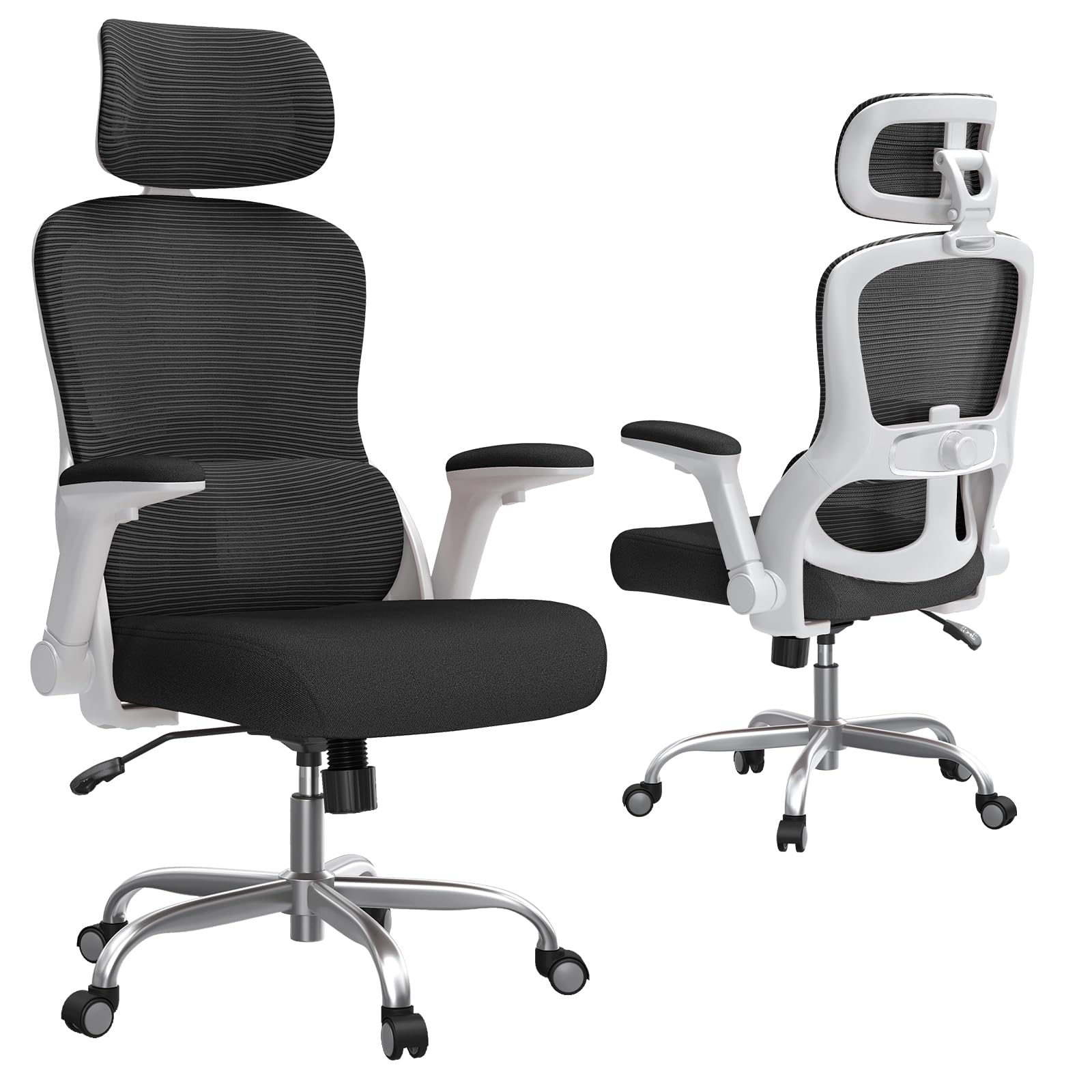 TRALT Ergonomic Office Chair, Desk Chair with Adjustable Headrest, Height-Adjustable Office Chair, Office Chair, Ergonomic Desk Chair, Gaming Chair, 150 kg for Long Time, Rose