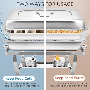 Chafing Dish Buffet Set of 2, 8L, Stainless Steel