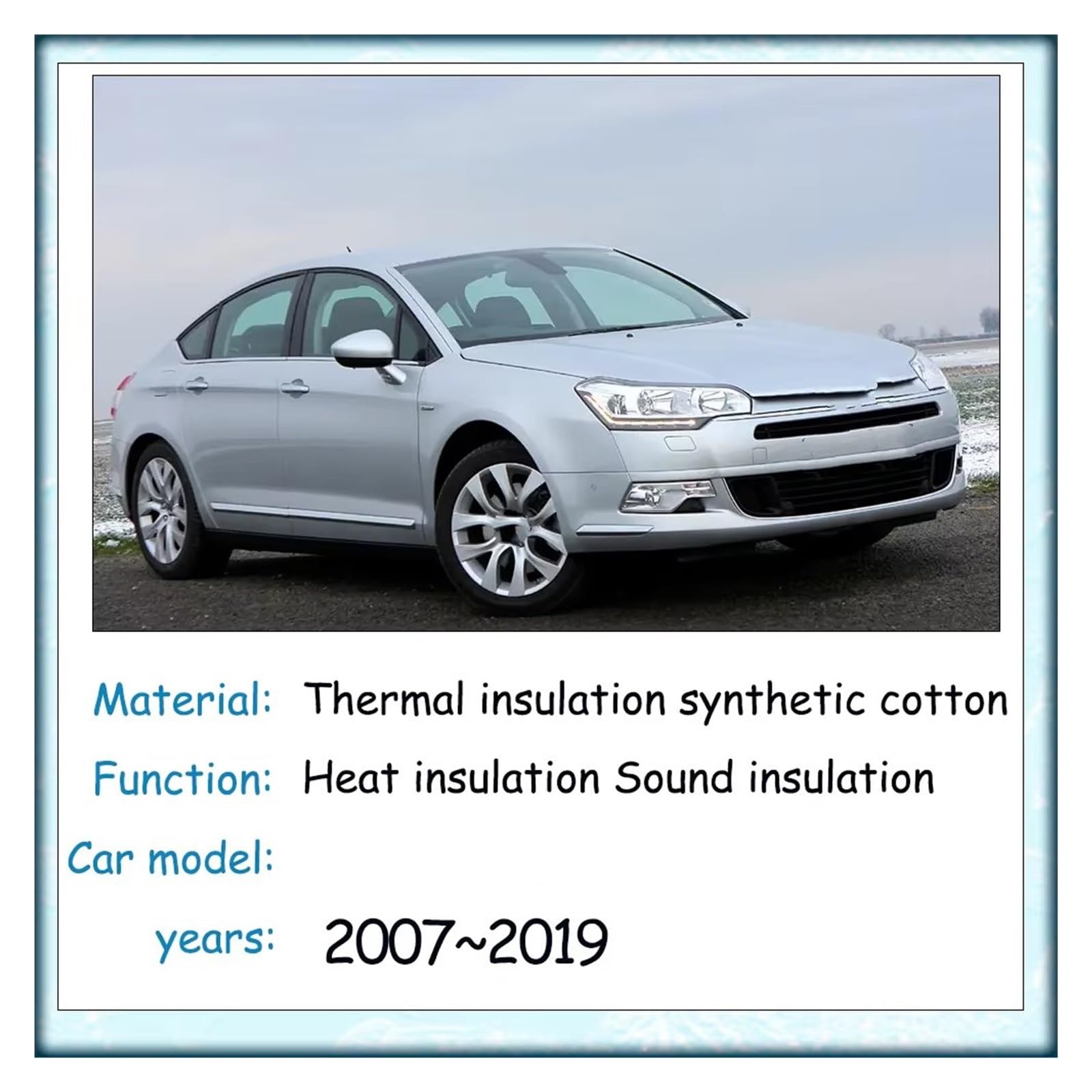 Insonorizzazione vano motore Per Citroen Per C5 RD TD 2007 ~ 2019 Motore Di Un'auto Isolamento Termico Suono Tampone Cotone Tappetino Insonorizzato Copertura
