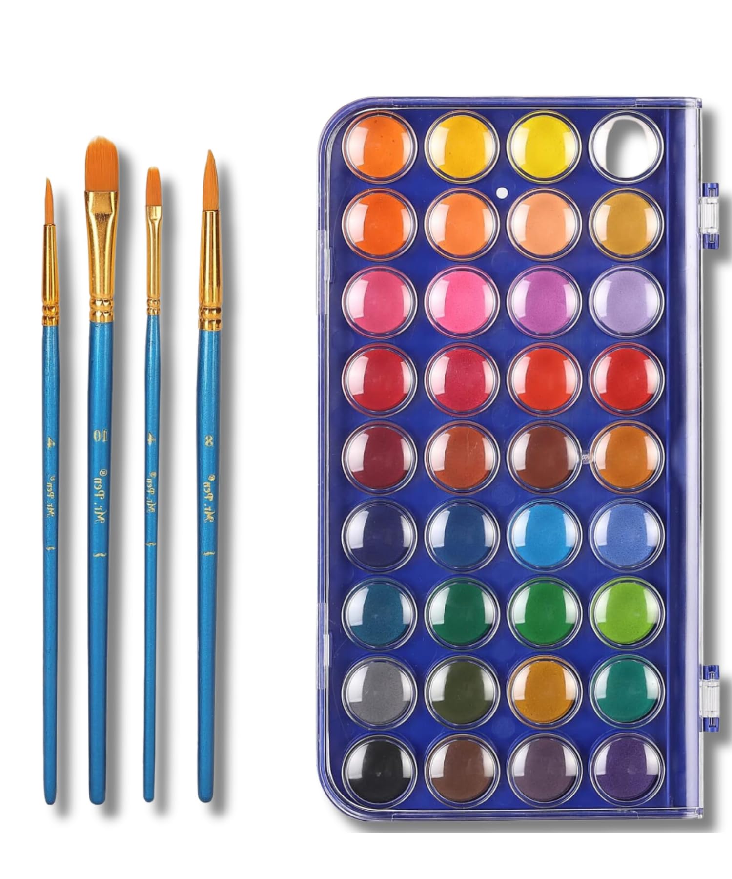 Mr. Pen- Watercolor Paint Set, 40 pcs, 36 Colors, Watercolor Paints, 4 Brushes, Non-Toxic Watercolor Paint, Portable Watercolor Set, Water Colors for