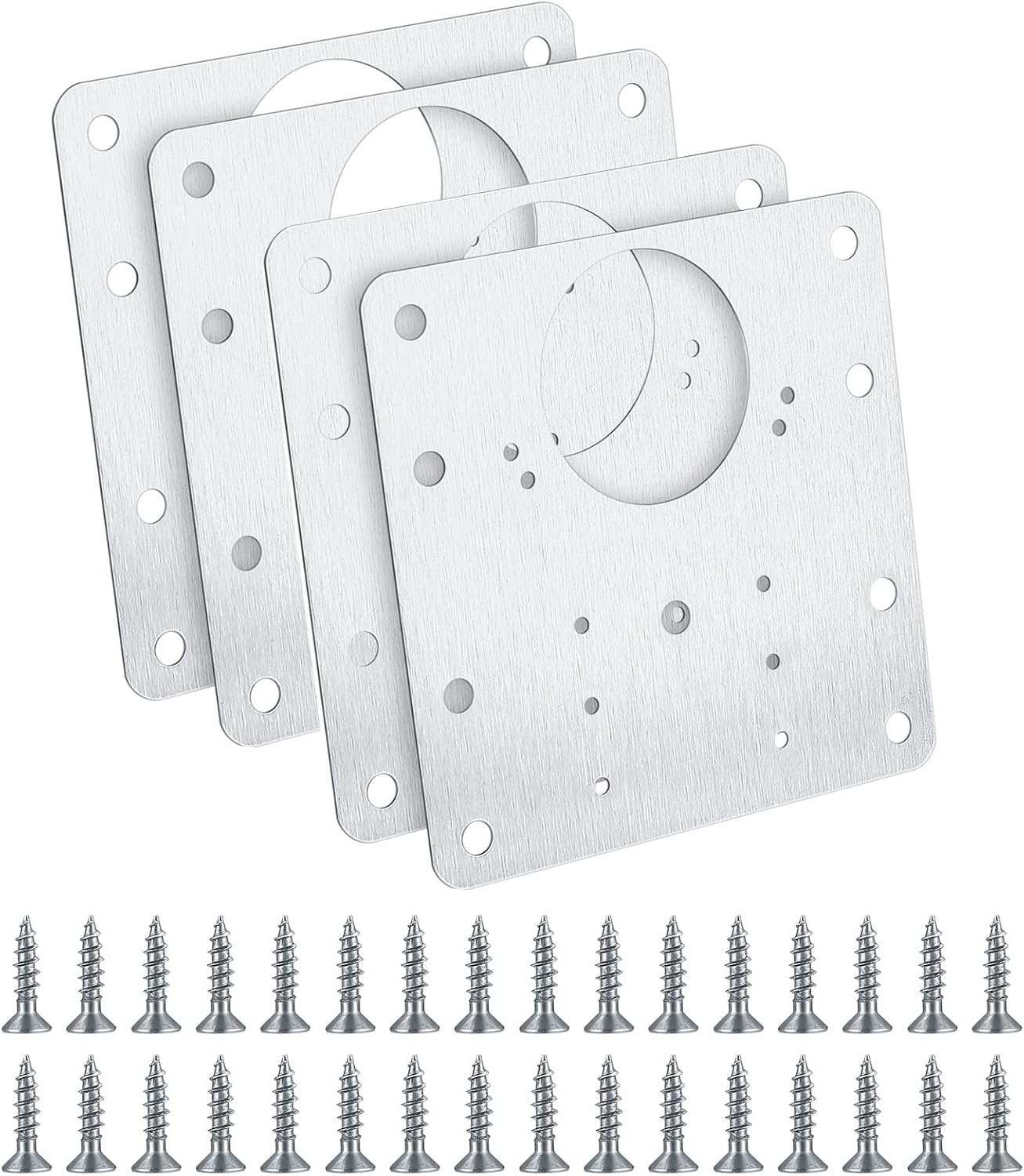 TOOINKCV Hinges Repair Plates, Stainless Steel Kitchen Door Hinge Fixing Plates