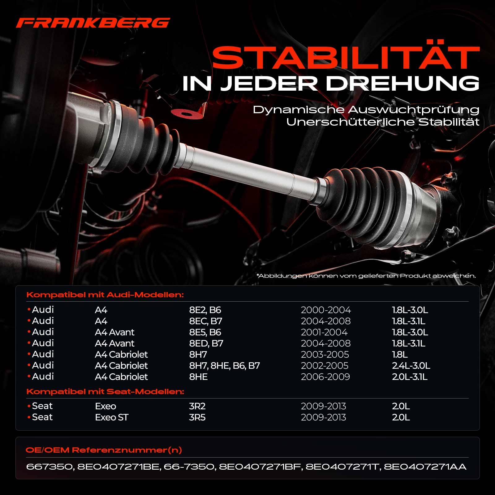 Frankberg Antriebswelle Für MINI Countryman R60 - Vorderachse Links Mit Schaltgetriebe