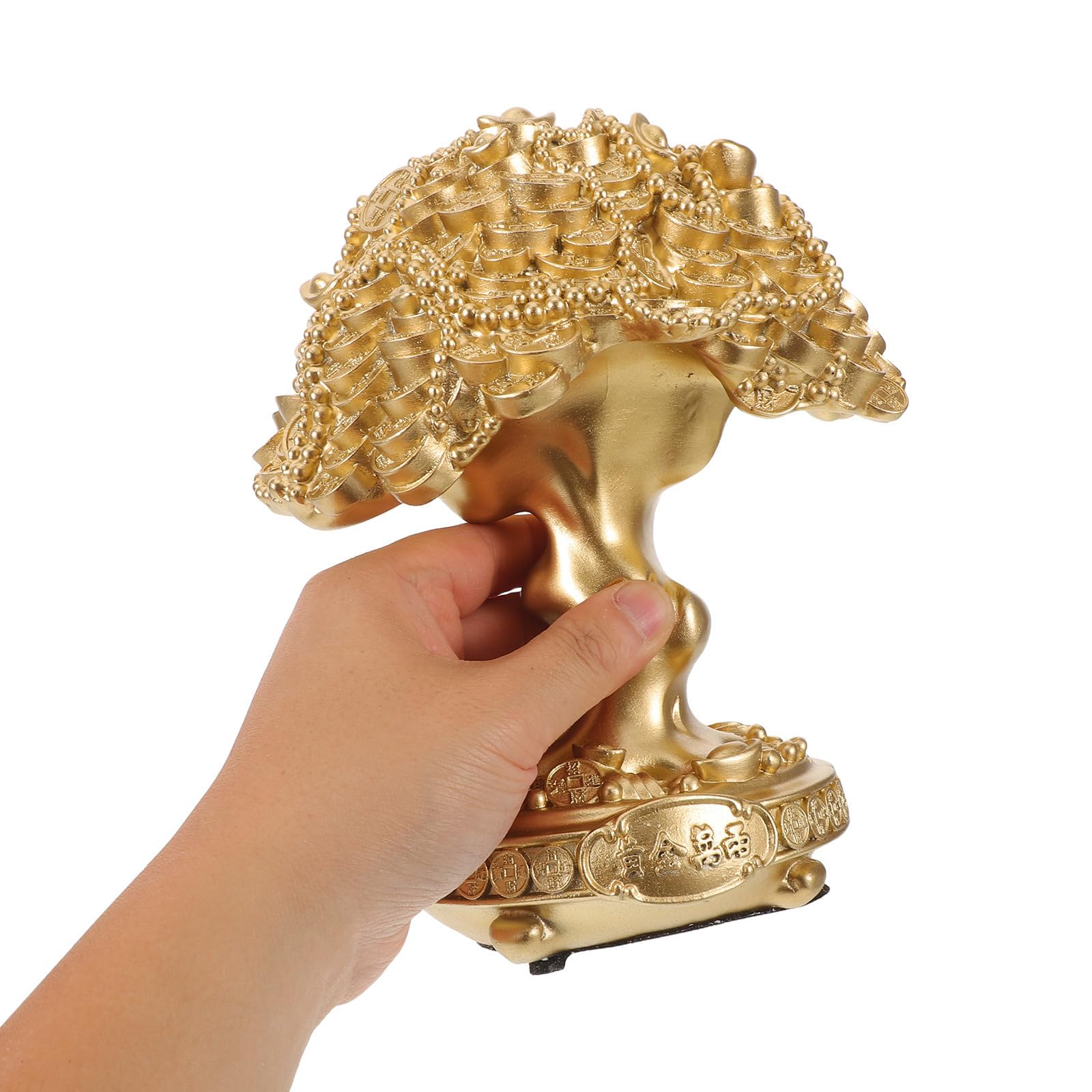 VANZACK Dekorative Feng Shui Geldbaum Statue aus Kunstharz, goldenes Baumornament für Tisch und Schrank, geeignet für Familie und Freunde als Symbol für Reichtum und Glück