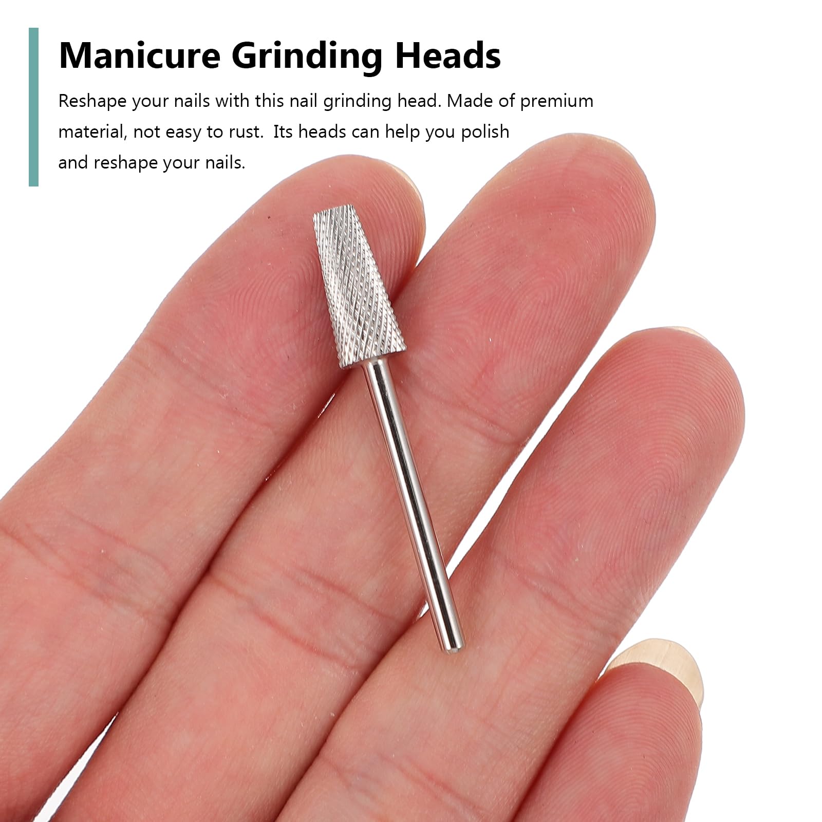 minkissy 3pcs Nail Polisher Nail Drill Head Nail Drill Bit Nail Gel Nail Tools Cuticola Drill Bits Nail Smaltatura Drill Machine Manicure Testa di rettifica Grandi forniture per unghie