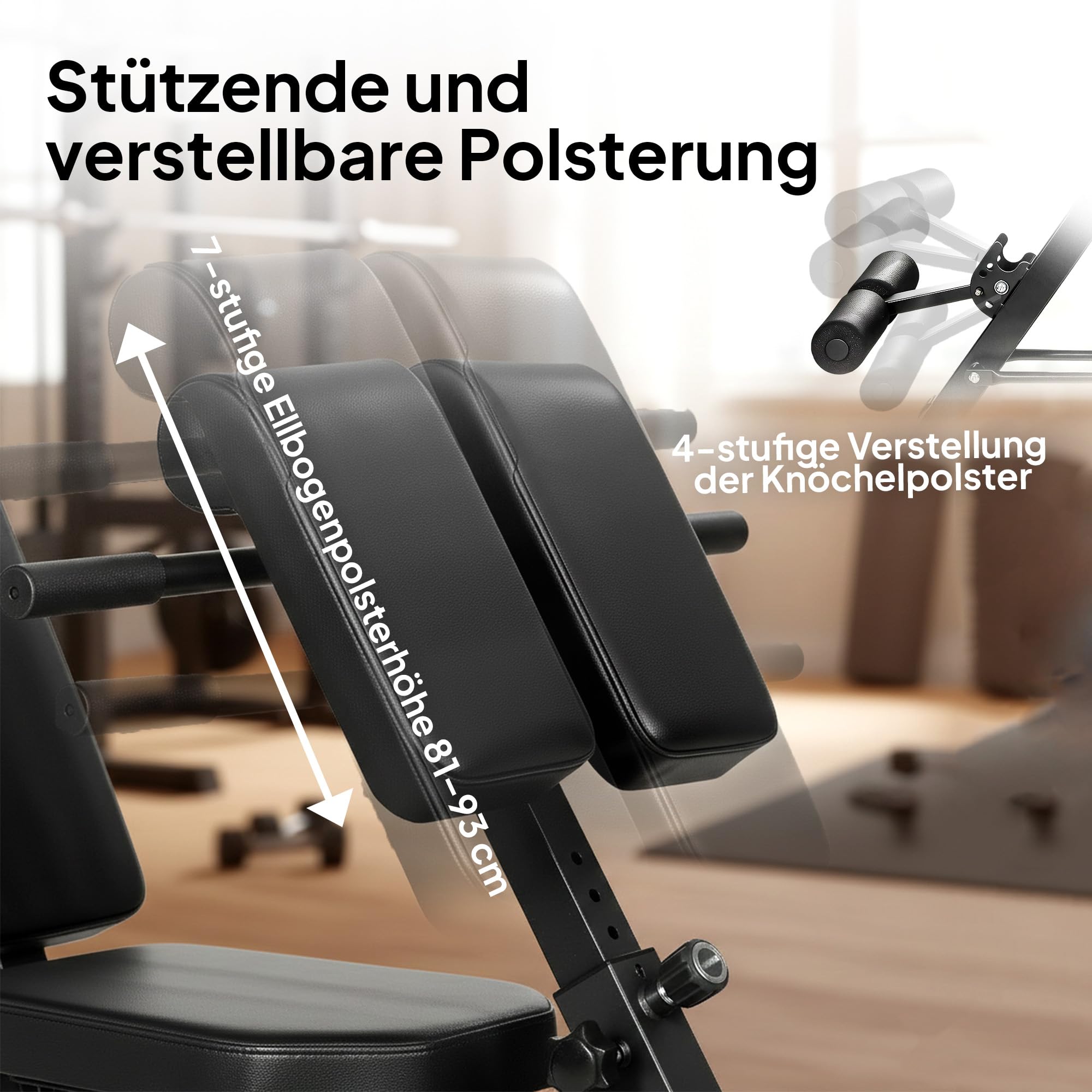 SPORTNOW Hantelbank Verstellbar 4 in 1 Trainingsbank mit Beinstrecker