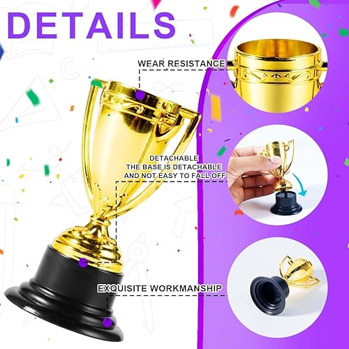 Miniatura 3 de SenseYo Paquete de 24 mini vasos de plástico de 3.35 pulgadas con base para regalos de fiesta de niños, recompensas deportivas de juego