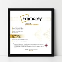 FRAMOREY 30x30 cm Black Square Photo Frame, 12x12inch Thin Matt Black Frames, Modern 12 x 12 inch (30 x 30 cm) Wooden Picture Frame, Photos Posters Certificates, Wall Mount Photo Print Frames