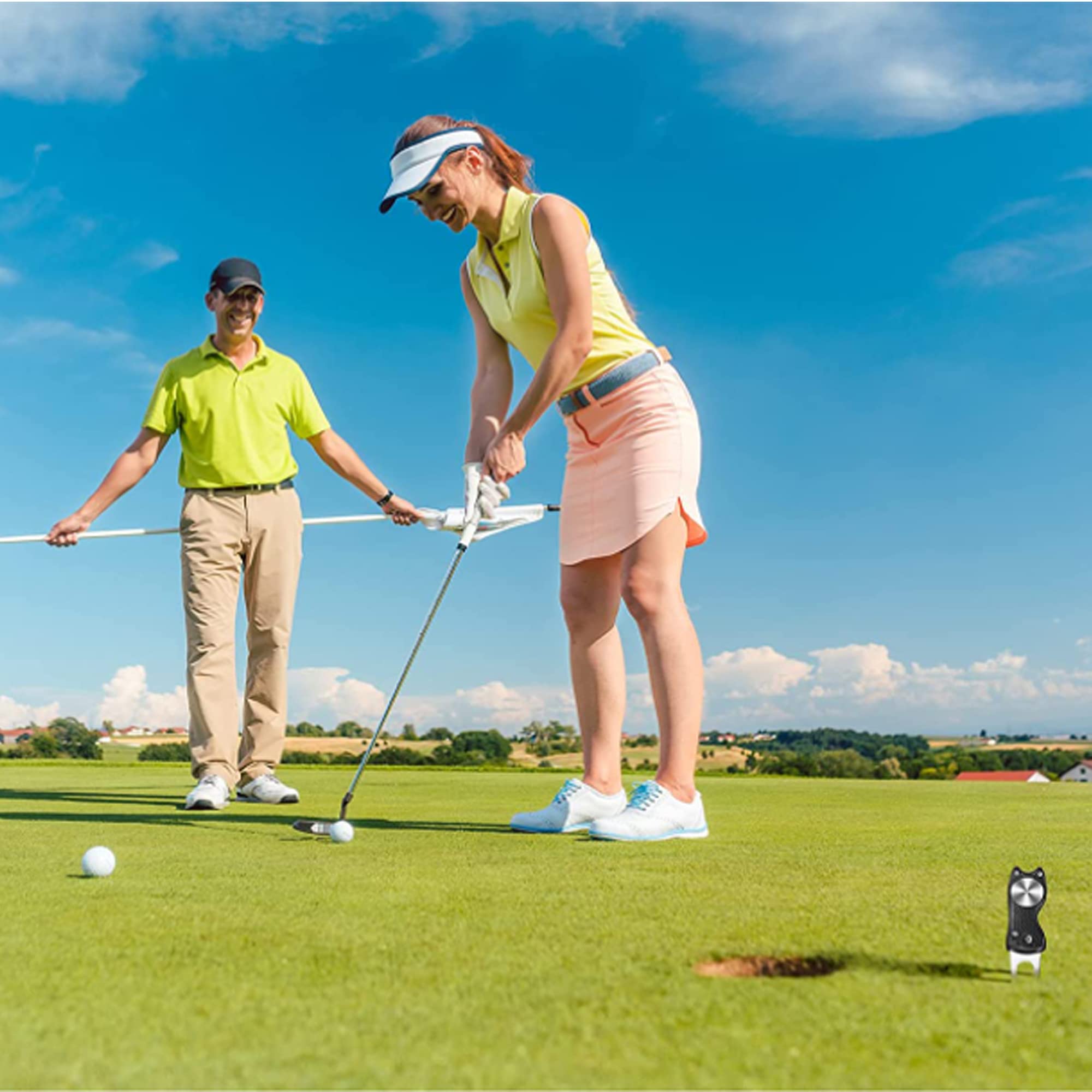 2 Pezzi Forcelle Da Golf Strumento Di Marcatore, Pitch Fork Golf, Golf Divot Strumento Di Riparazione, Per La Riparazione Di Tappeti Erbosi Verdi E Golf, Con Pennarello Magnetico Per Golfisti