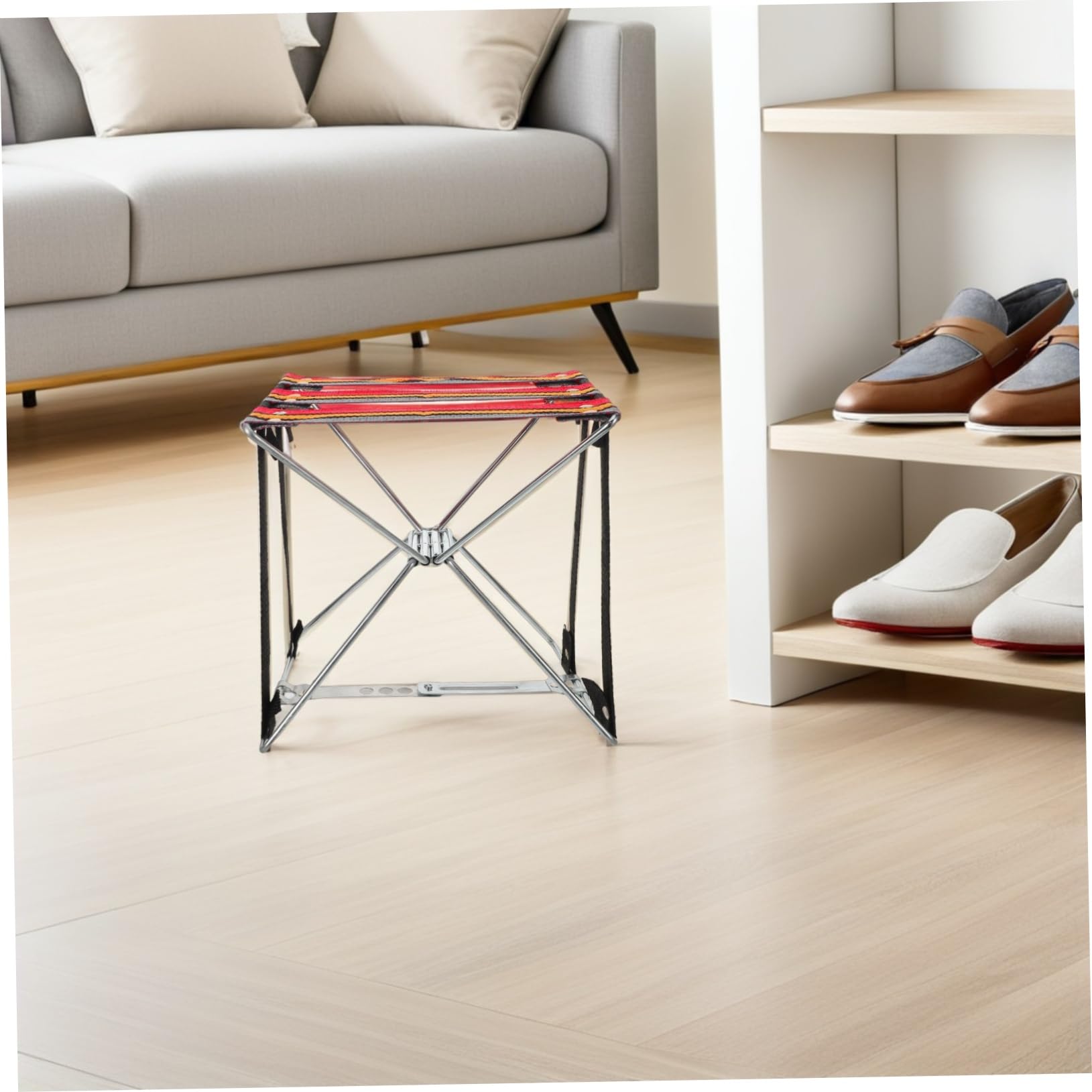 UKCOCO Sgabello Pieghevole per Pedicure e Manicure Sgabello Portatile per Spa e Pesca Design Compatto e Leggero per Uso Domestico Aperto