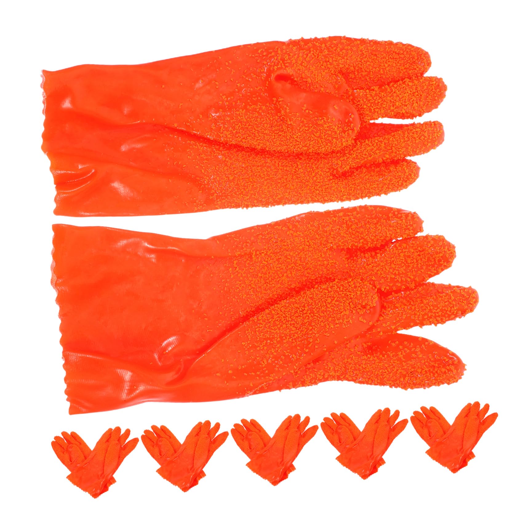 POPETPOP 6 Pares de Guantes para Limpieza de Tuberías Resistentes Abrasión, Impermeables de Goma para Uso Industrial y Sistemas de Drenaje Comercial