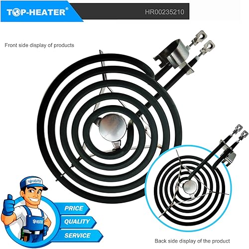 Miniatura 2 de WB30X359 - Quemadores eléctricos de repuesto para estufa, TOP-HEATER 235210 de 6 pulgadas, juego de elementos de quemador eléctrico para GE Hotpoint