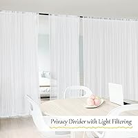 Vista 7 de NICETOWN 2 paneles de cortinas de mosquitera impermeables para porche, patio, cabaña/jardín, bolsillo para cortinero al aire libre, tul