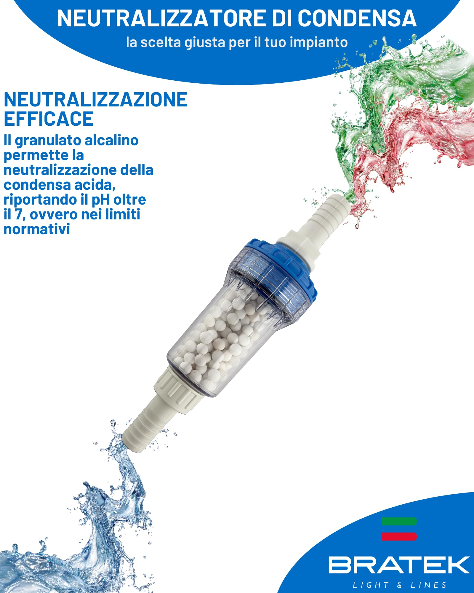 Bratek Kit Salva Caldaia a Condensazione con Defangatore Magnetico, Neutralizzatore Condensa Acida, Dosatore Polifosfati, 7 Cartucce di Ricarica - Protegge la Caldaia da Ruggine, Sabbia, Calcare