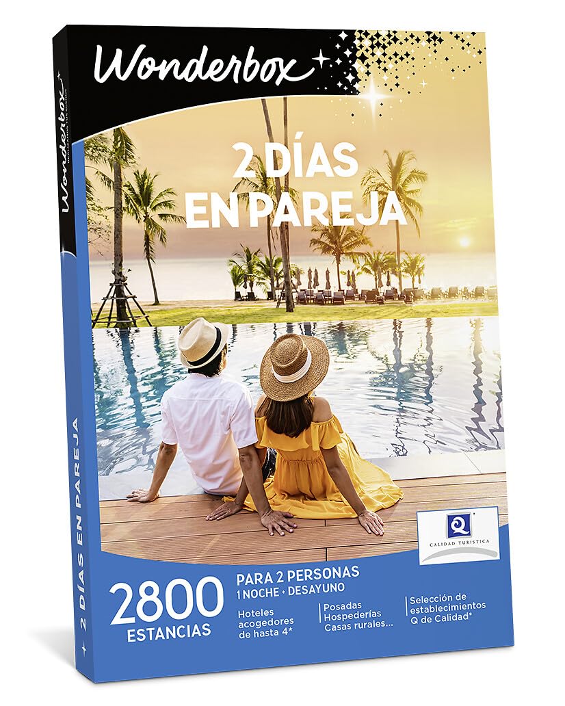 Wonderbox - Caja Regalo - 2 Días en Pareja - para 2 Personas | 1 noche con desayuno - Más de 2800 estancias - Hoteles hasta 4*, casas rurales, posadas, hospederías