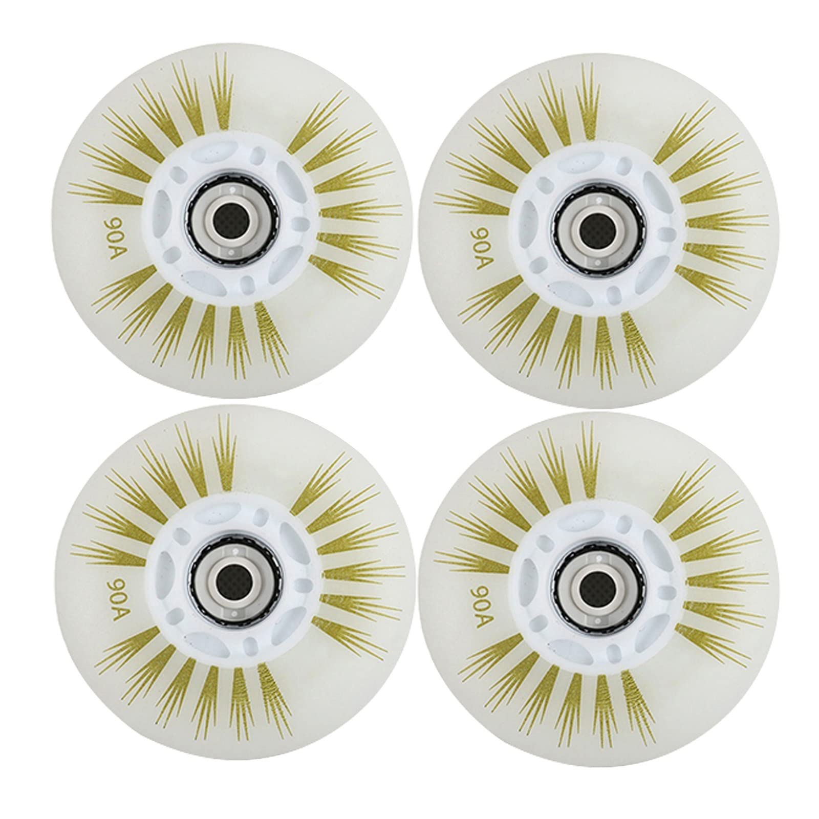 4 Pcs Light Up Roller Skate Wheels, Luminous Roll Skate Wheels With Low Noise Rotating Bearings Replace Rollerskate Wheels Apply For Inline Roller Skate Shoe
