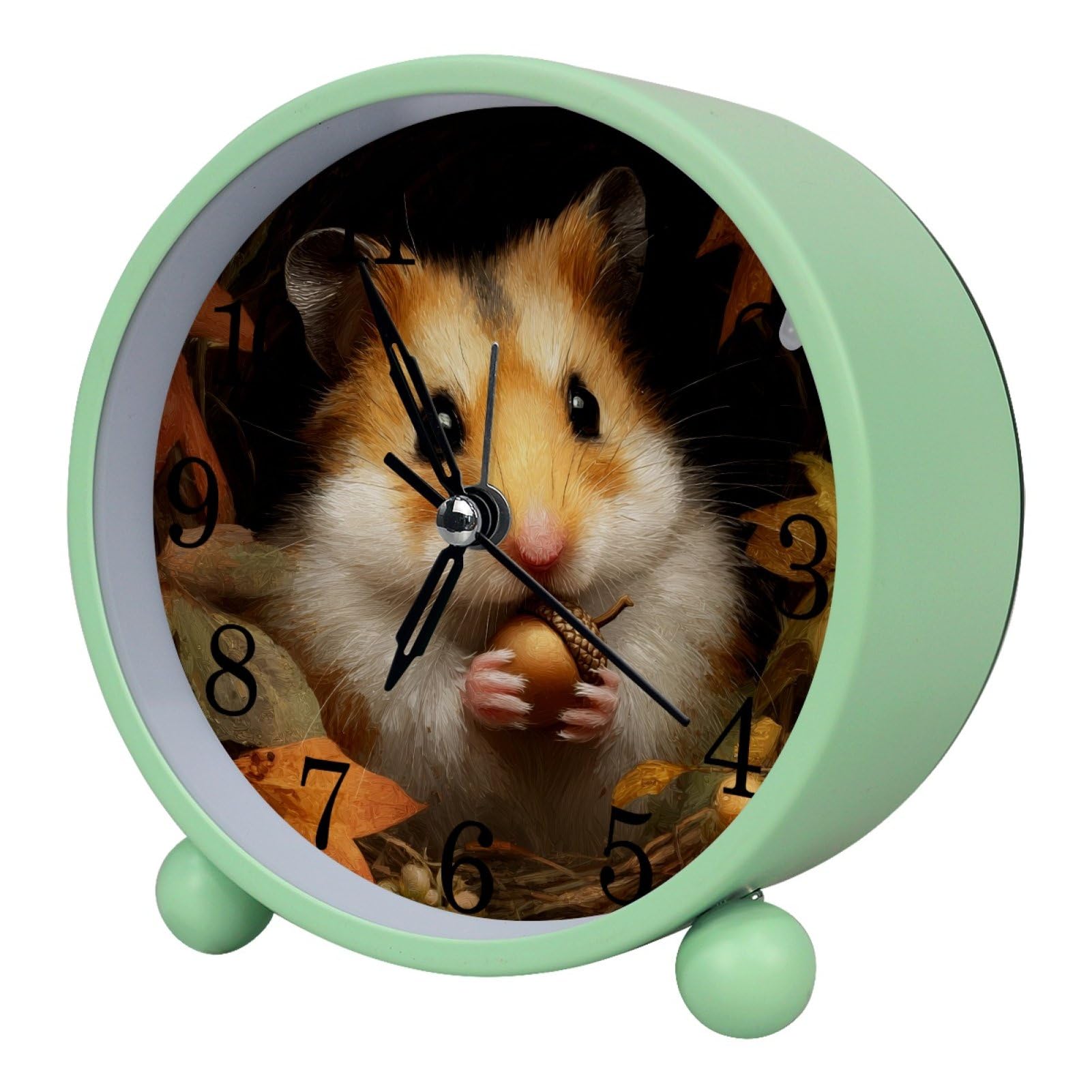 etoenbrc Watercolor Butterfly Silent Analog Alarm Clock Small Battery Operated Clock Slient Plastic Table Clock for Living Room Bedroom Color264