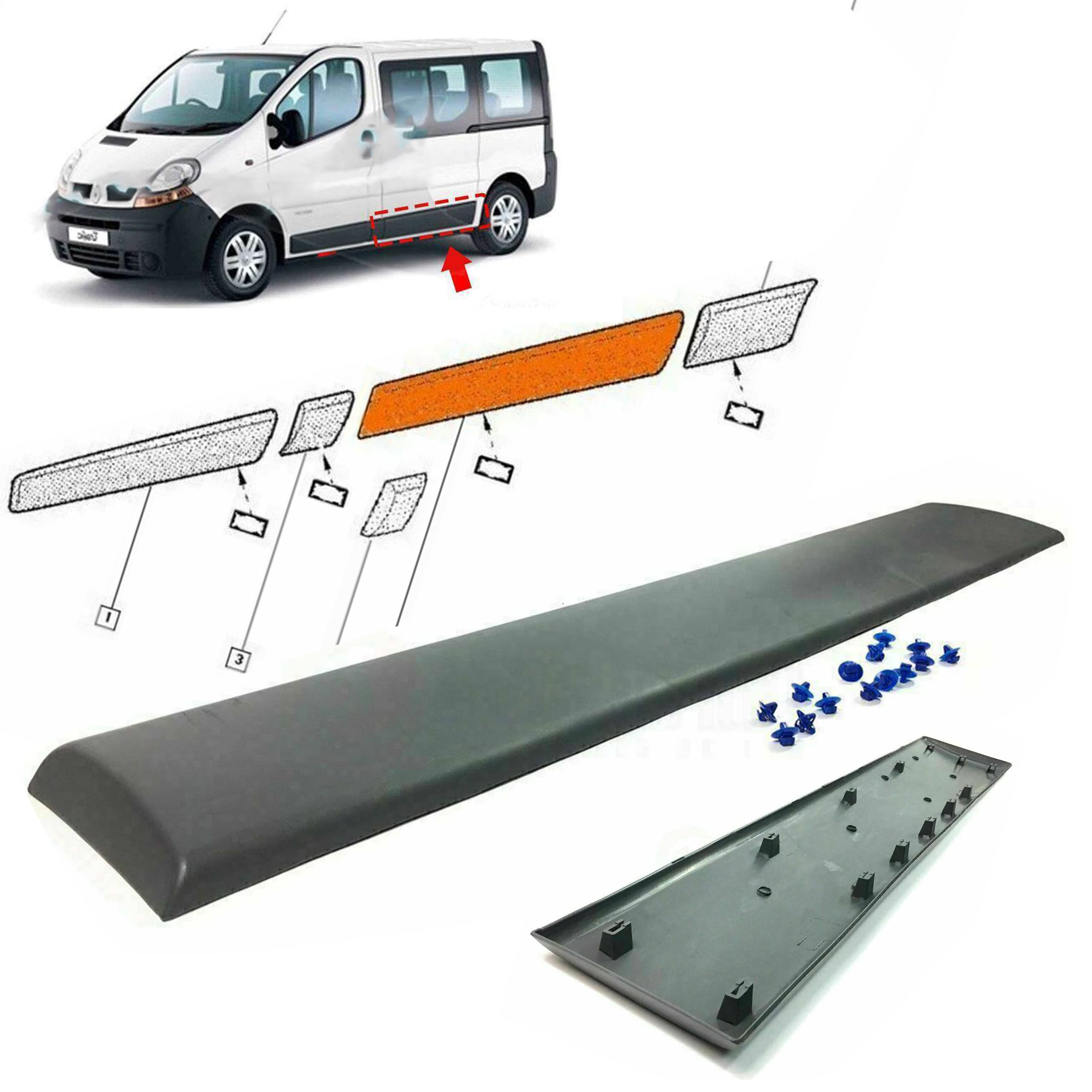 Right Side Moulding Long Trim Panel For Vauxhall Opel Vivaro B MK2 Fiat Talento