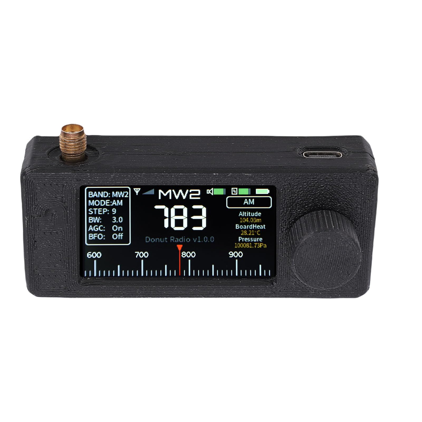 Gugxiom 2 szt. Odbiornik Radia Krótkofalowy, Mini Radio o Wysokiej Czułości z Najlepszym Odbiorem, Radio z Pełnym Zespołem z latarką LED do Słuchania na świeżym Powietrzu i Używaniem (BLACK)