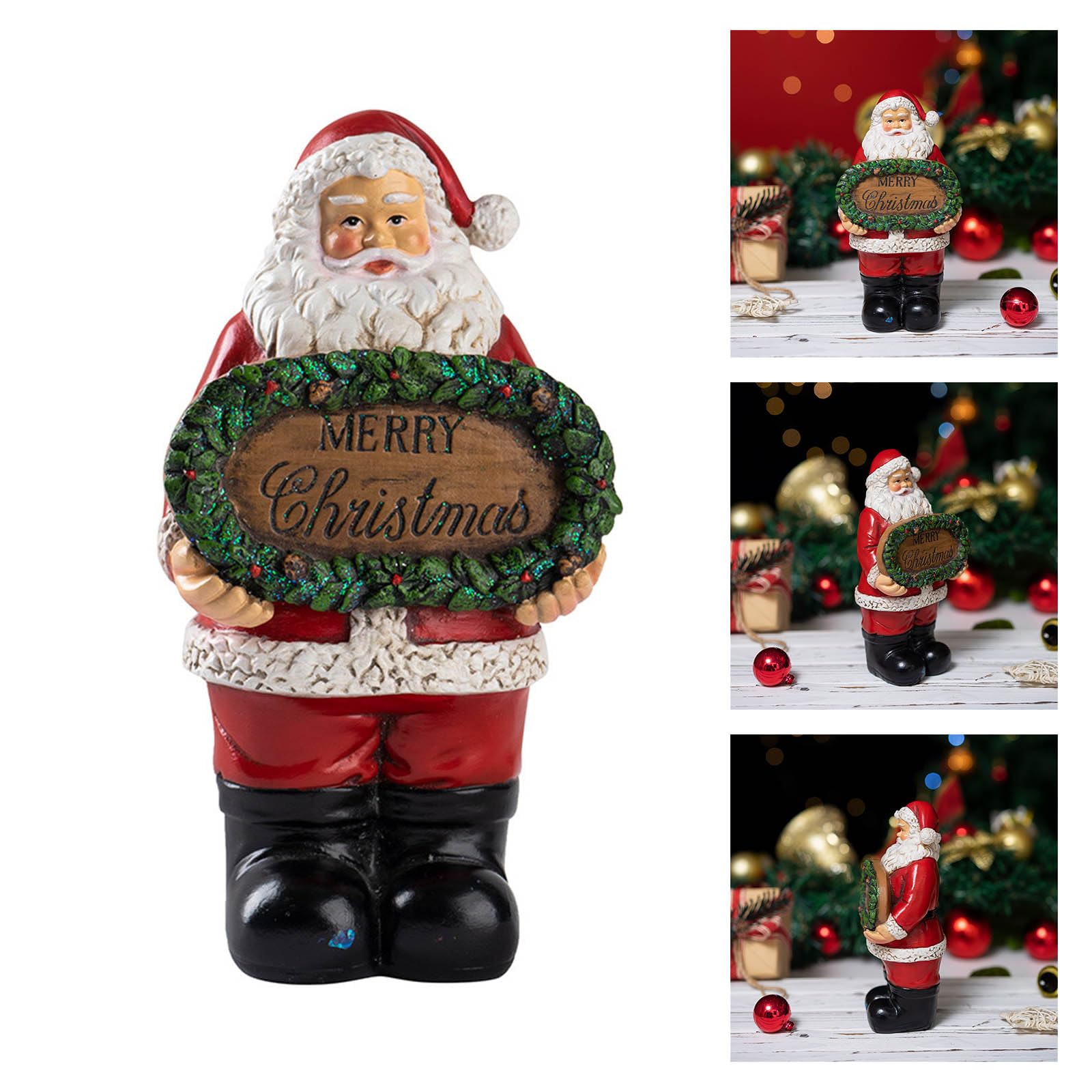Decorazione natalizia in resina con Babbo Natale, decorazione natalizia per casa e ufficio