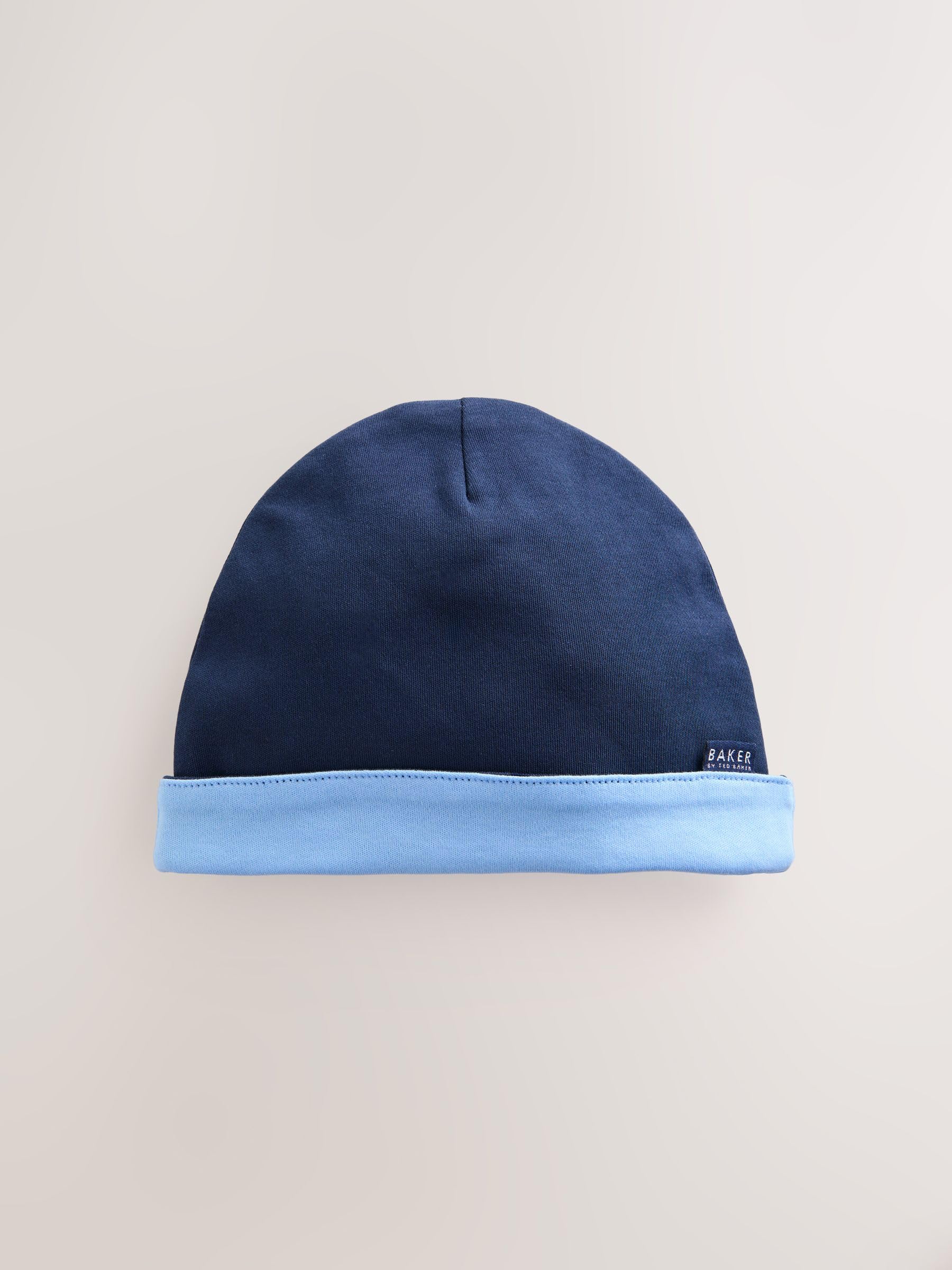 Noworodki chłopcy Zestaw 2 rampersów z dwustronną czapeczką Baker by Ted Baker