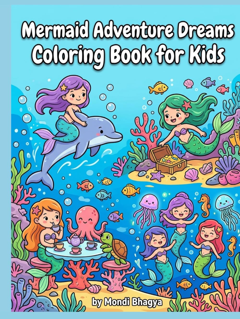Mermaid Adventure Dreams Coloring Book for Kids: Fun and Easy Ocean Scenes with Dolphins, Turtles, and Magical Sea Friends