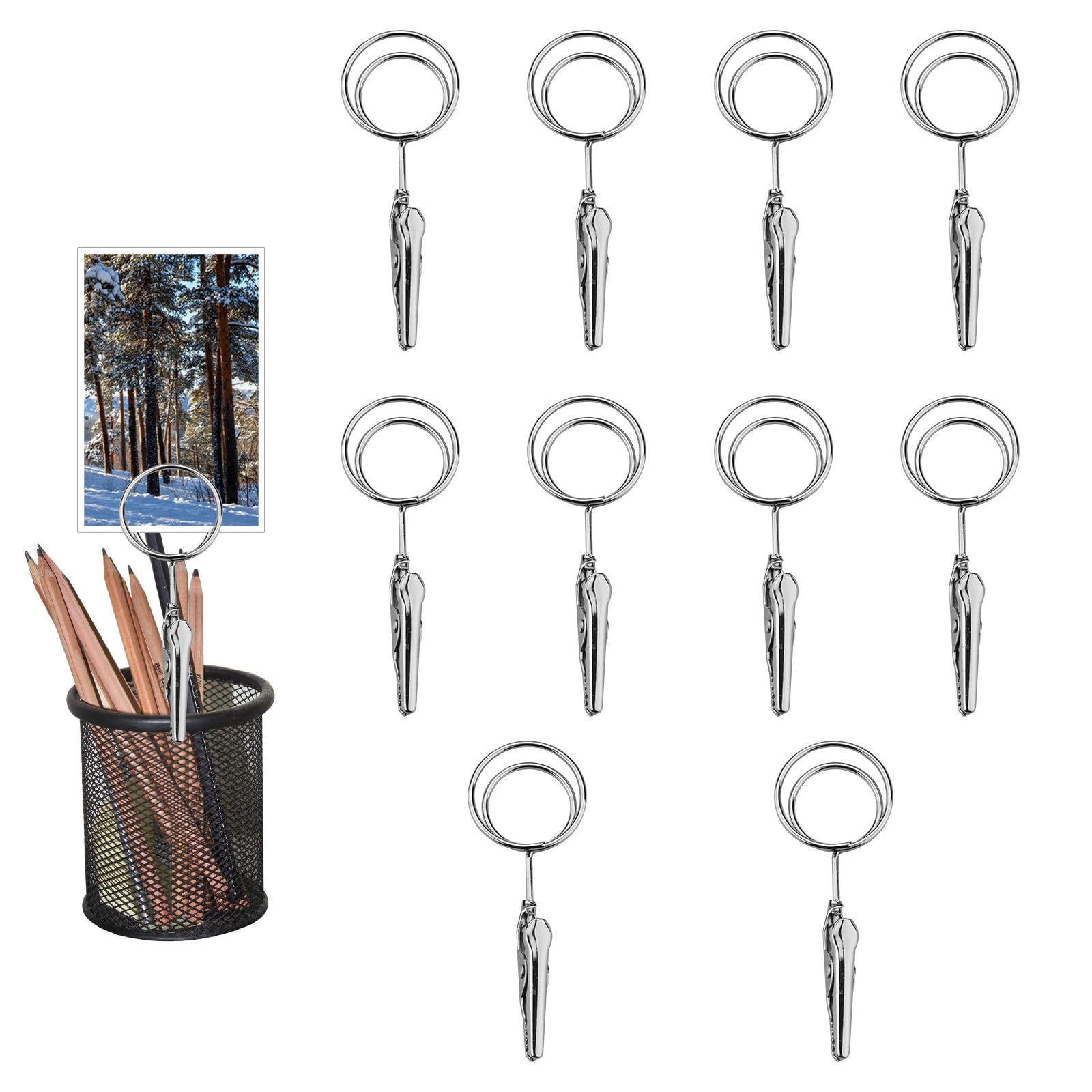 Diakey 10 Pack Double Sided Clips Picture Holder, Alligator Clips Metal Clamps for Photo, Place Card, Memo, Note, Table Number, Price Tag, Banquet, Wedding, 7cm โ image 1