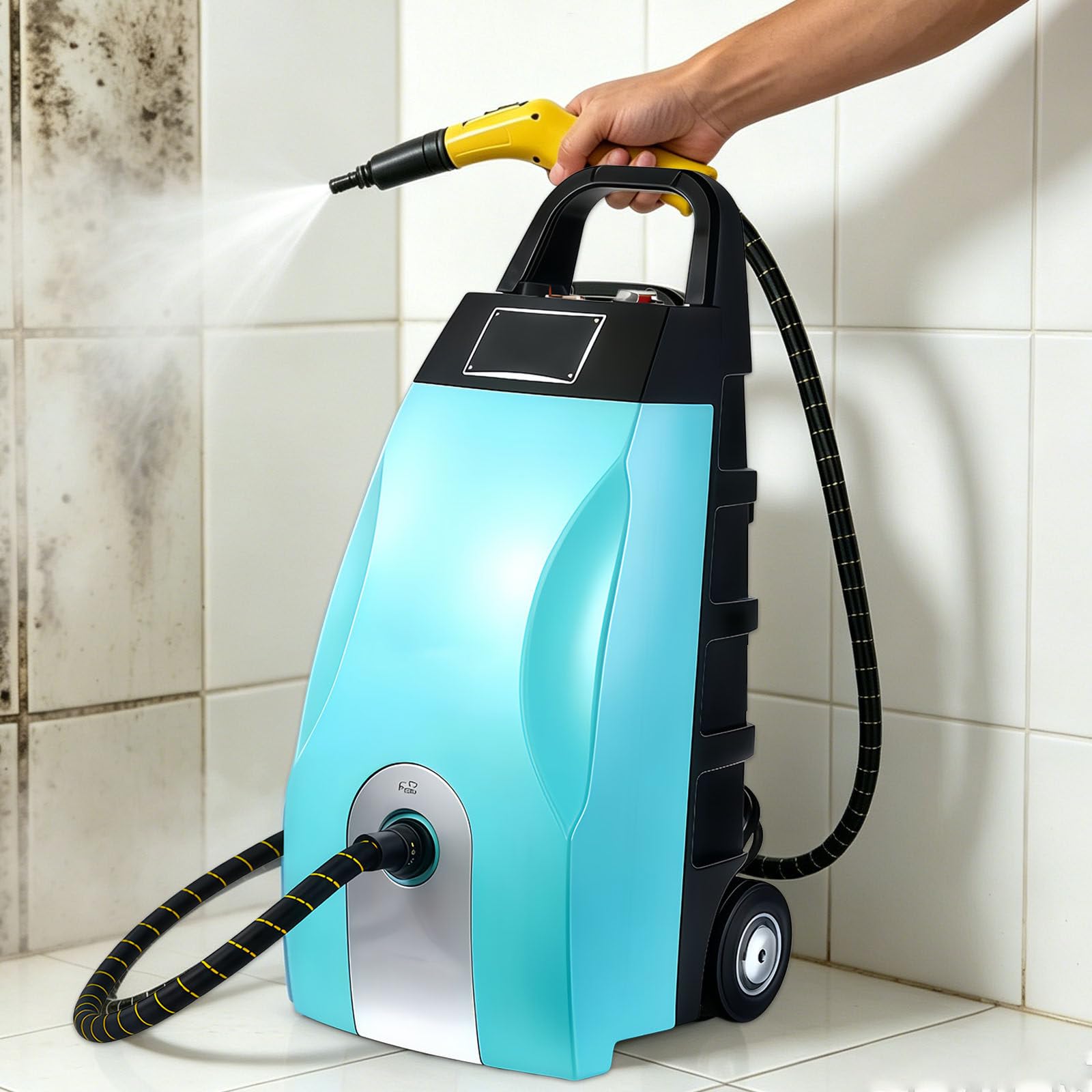 Glowdora 3000w Heavy Duty Steam Cleaner - 3.5l Tank, 110℃ Fast Heat-Up In 30 Sec, 9accessories, Safe Lock, Ideal For Kitchen, Car, Carpets & Ac Cleaning Blue