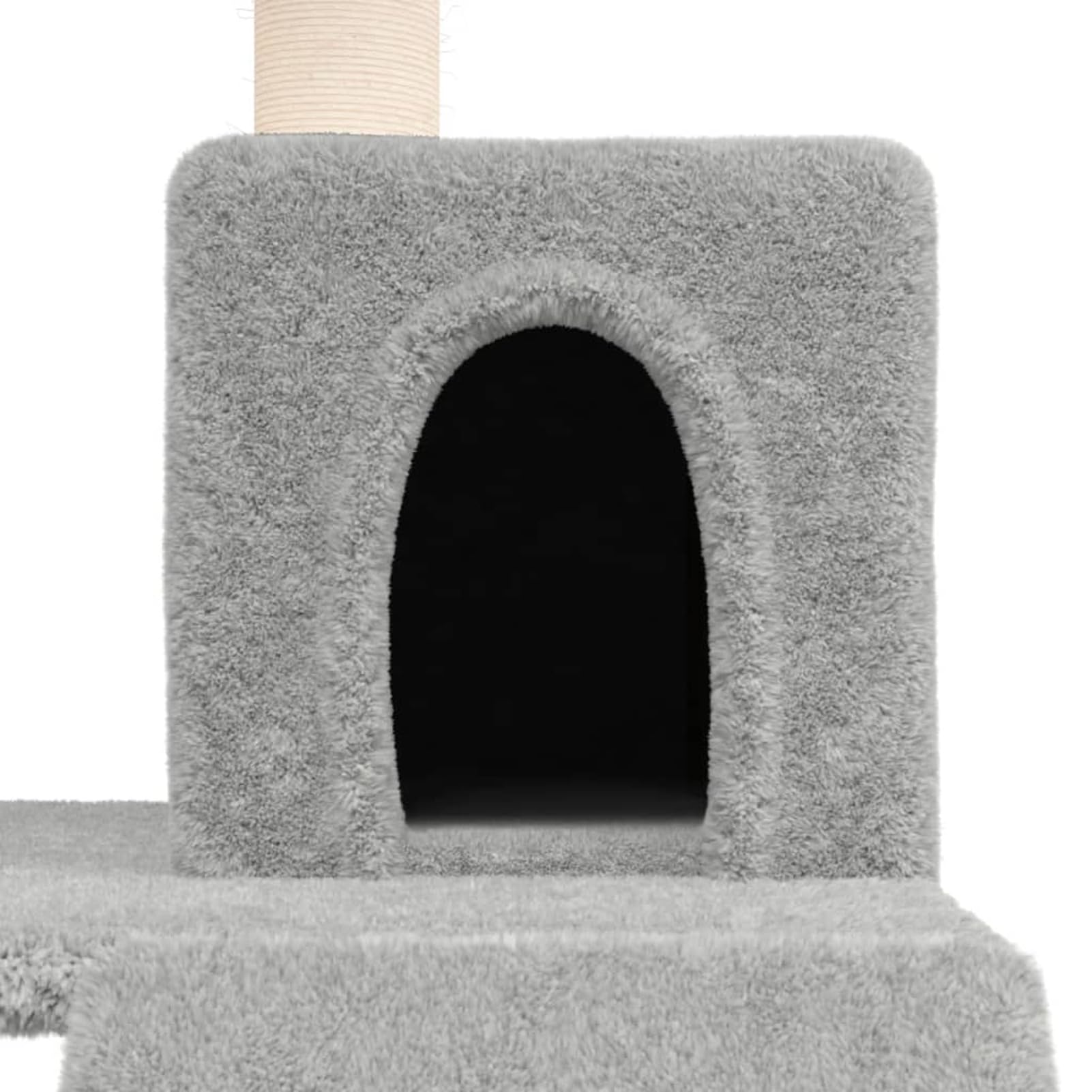 ShGaxin Rascador para Gatos con Postes de sisal, Rascador Gato, Arbol Rascador para Gatos, Gatos Accesorios, Torre Gatos, Casa para Gatos, Arranhador para Gatos, Gris Claro 82 cm