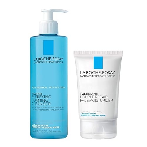 La Roche-Posay Toleriane Purifying Foaming Facial Cleanser, Oil Free Face Wash for Women & Men with Niacinamide + Ceramides, Pore Cleanser Safe For Sensitive Skin, Won’t Dry Out Skin, Soap Free - 16.9 Fl Oz (with Moisturizer)