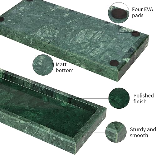 Miniatura 3 de HESHIBI Bandeja decorativa pequeña de piedra natural de lujo, dispensador de jabón, perfume, cocina, inodoro, tanque de inodoro, bandeja para