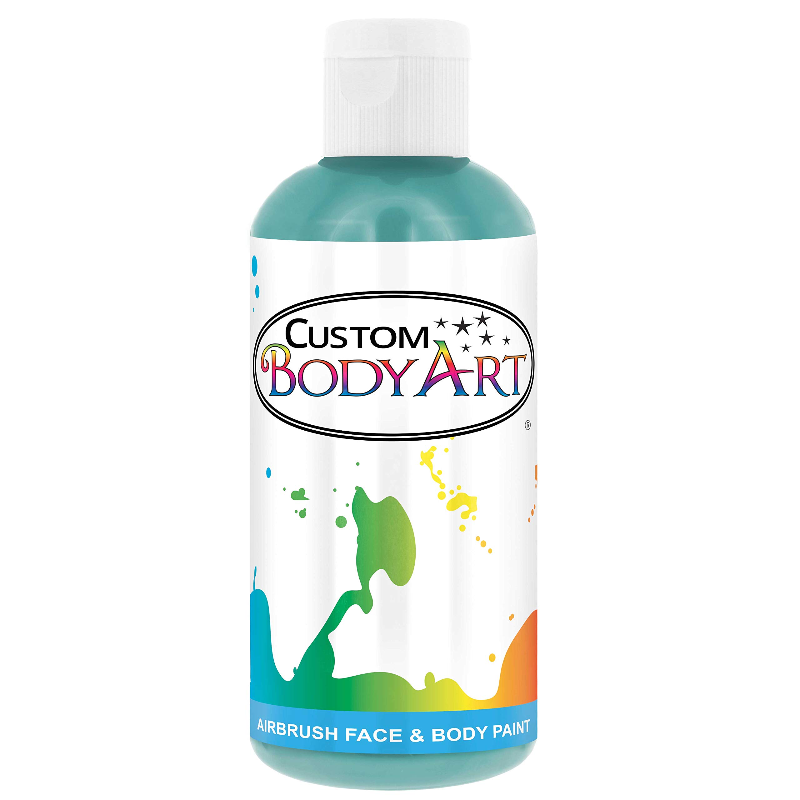Custom Body Art8-oz Aqua Blue Water Based Airbrush Body Art & Face Paint