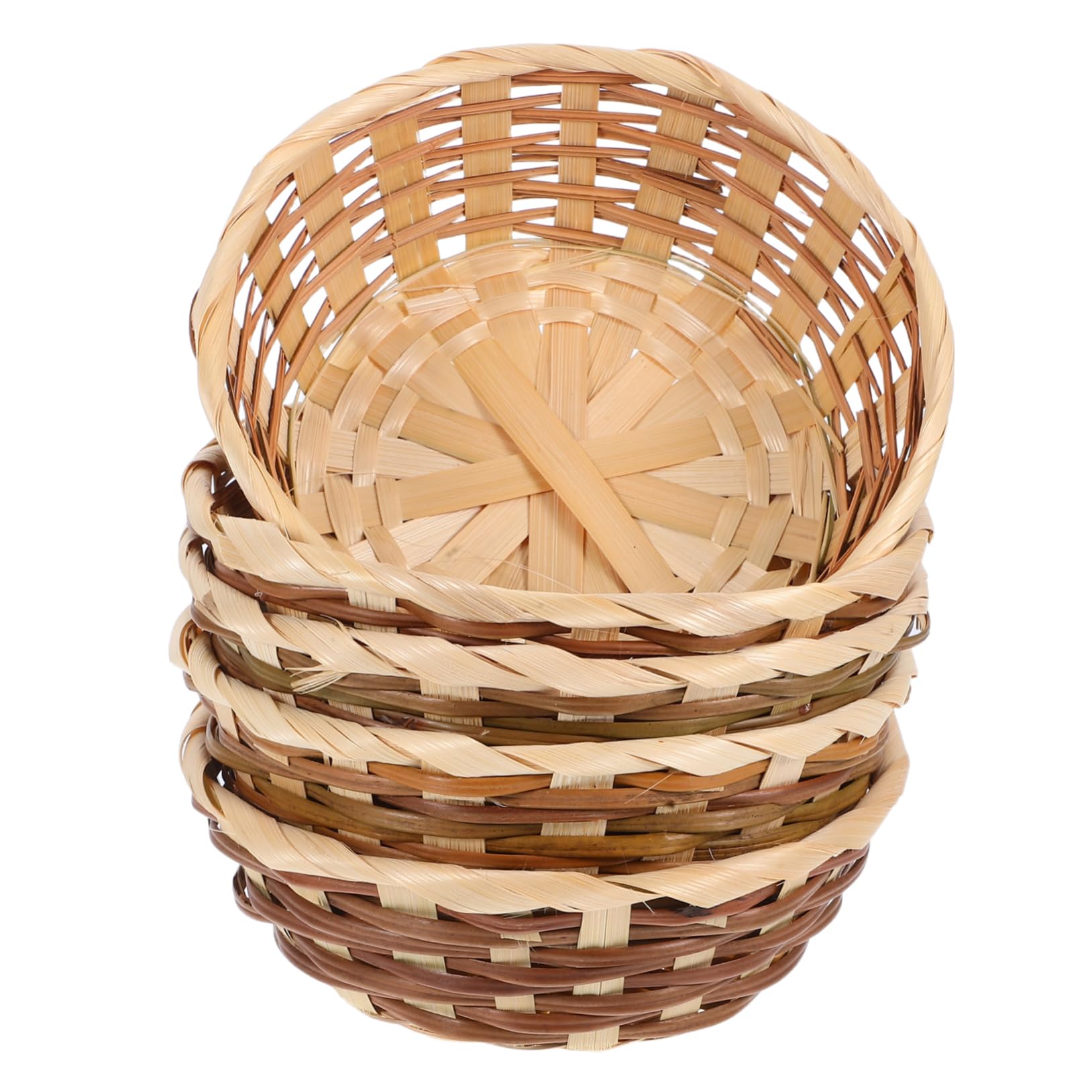 SOLUSTRE 5pcs Fruit Basket Rustic Woven Storage Baskets for Home Organization for Picnics and Decoration
