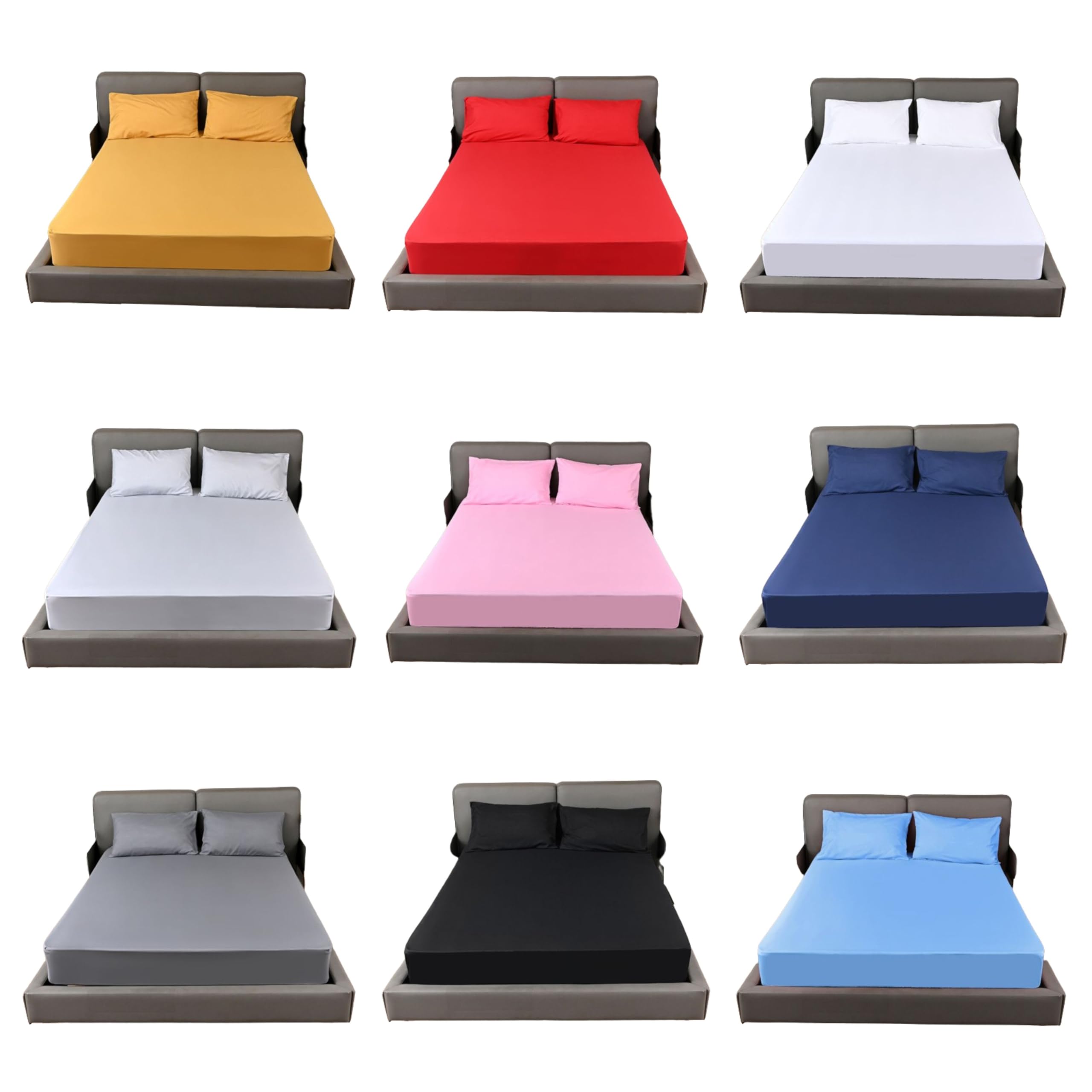 New 40CM/16" Extra Deep Single Size Fitted Sheet Bedding with 40cm Depth, Soft Poly Cotton Single Fitted Sheet Plain Dye Percale Bed Sheets Elastic Pocket Bottom Sheet (Pink) — image 1